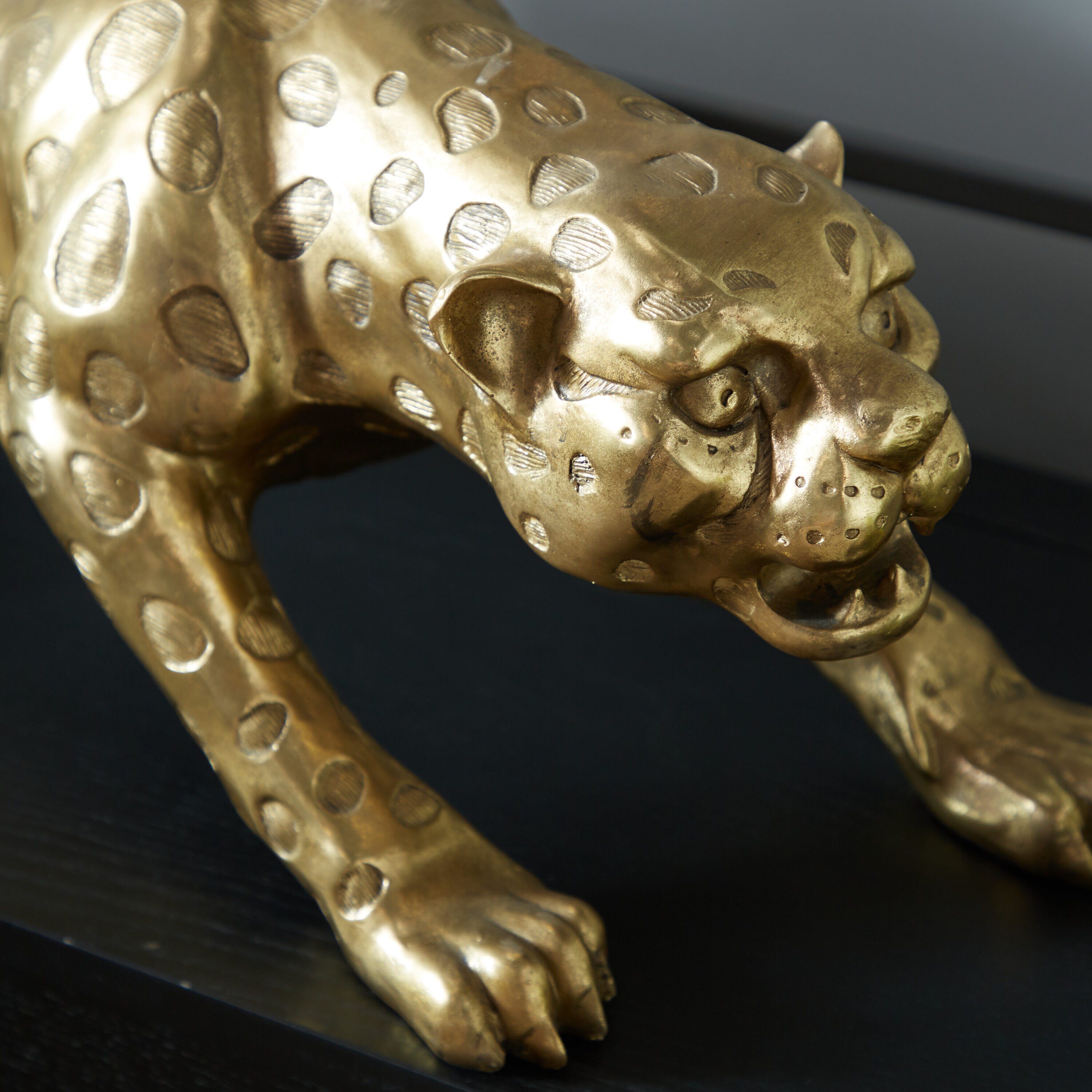 Grayson Lane Gold Glam Leopard Sculpture Porcelain - Set of 2 367292