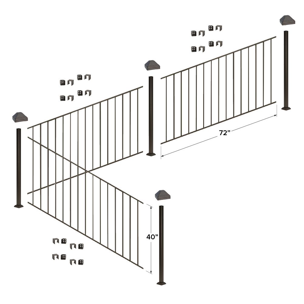 Fortress Building Products 6-ft x 40-in Antique Bronze Steel Deck Rail Kit