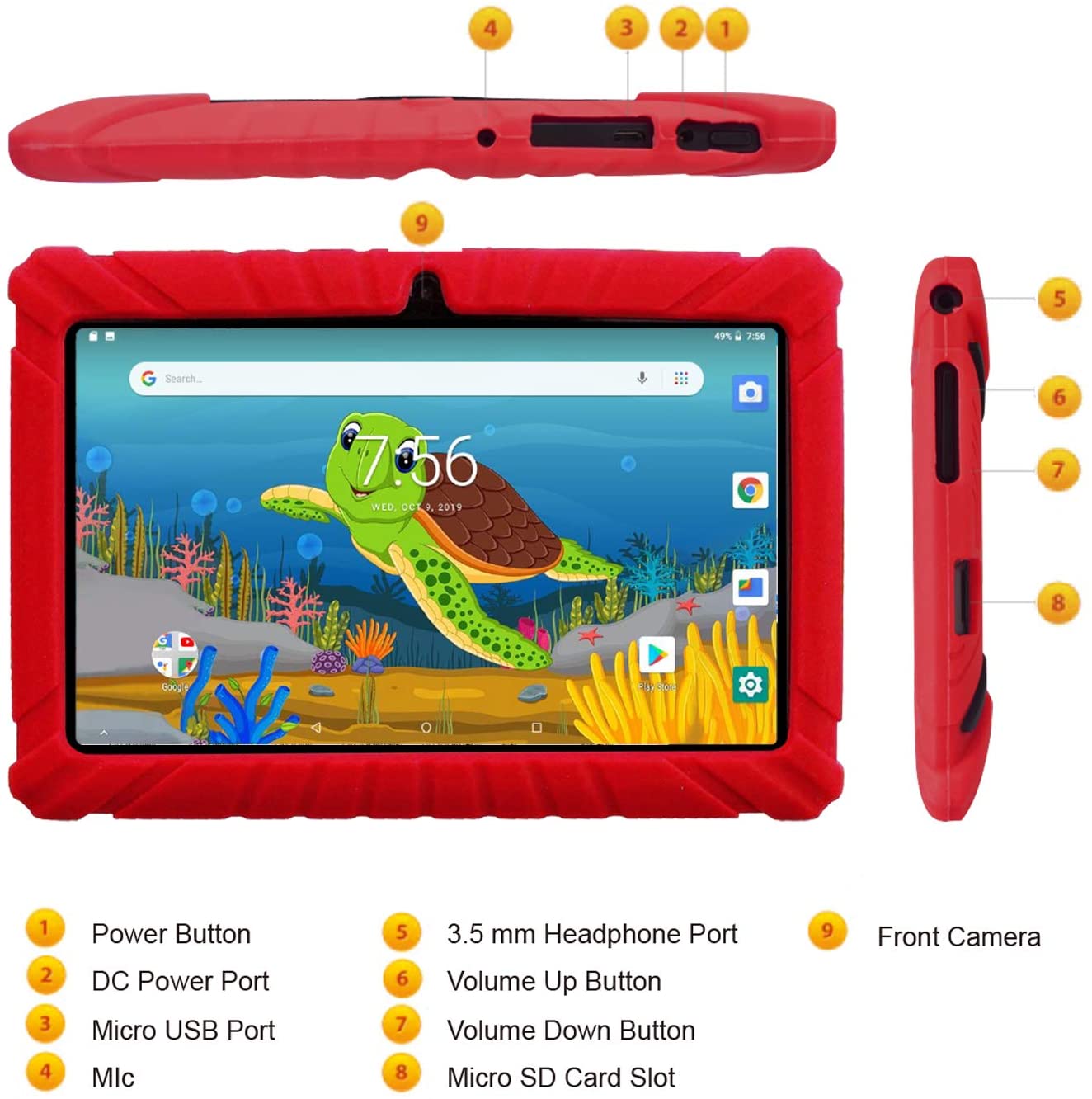 7inch Kids Android Tablet 16GB Hard Drive 1GB RAM Wi-Fi Camera