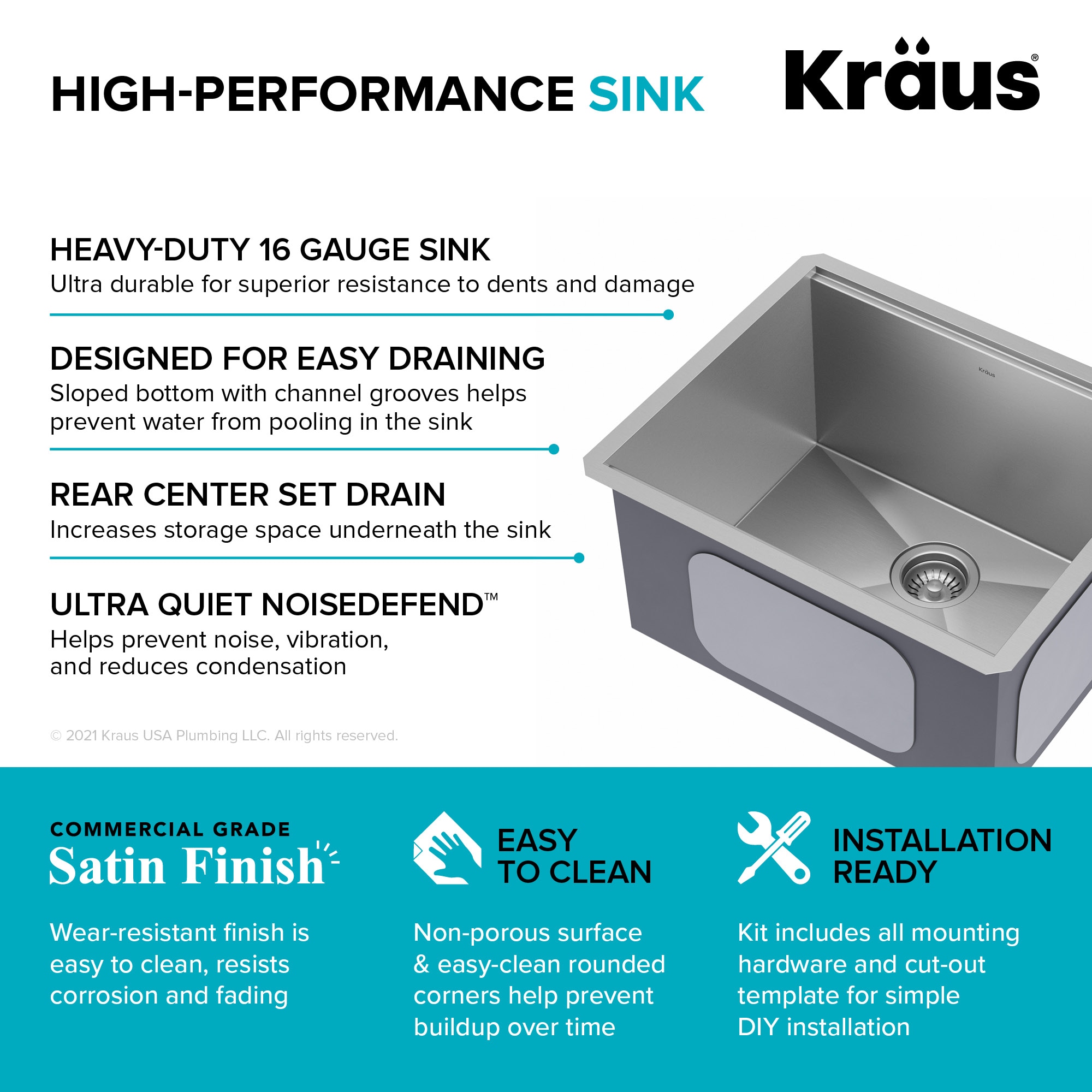 Kraus 19-in x 23-in 1-Basin Stainless Steel Undermount Laundry Sink with  Drain in the Utility Sinks department at