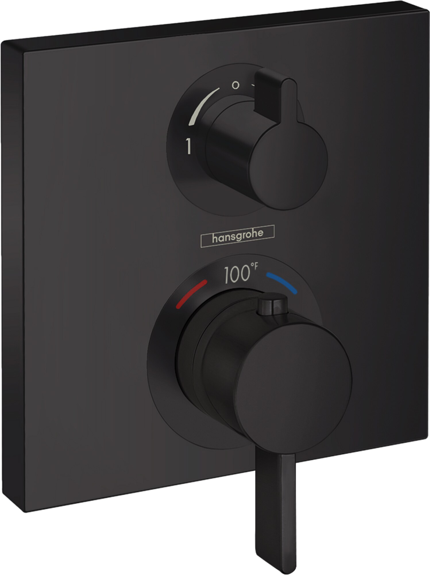 Hansgrohe 15712671 Ecostat Matte Black 2.1-Inches Universal Bathtub/Shower Thermostatic trim