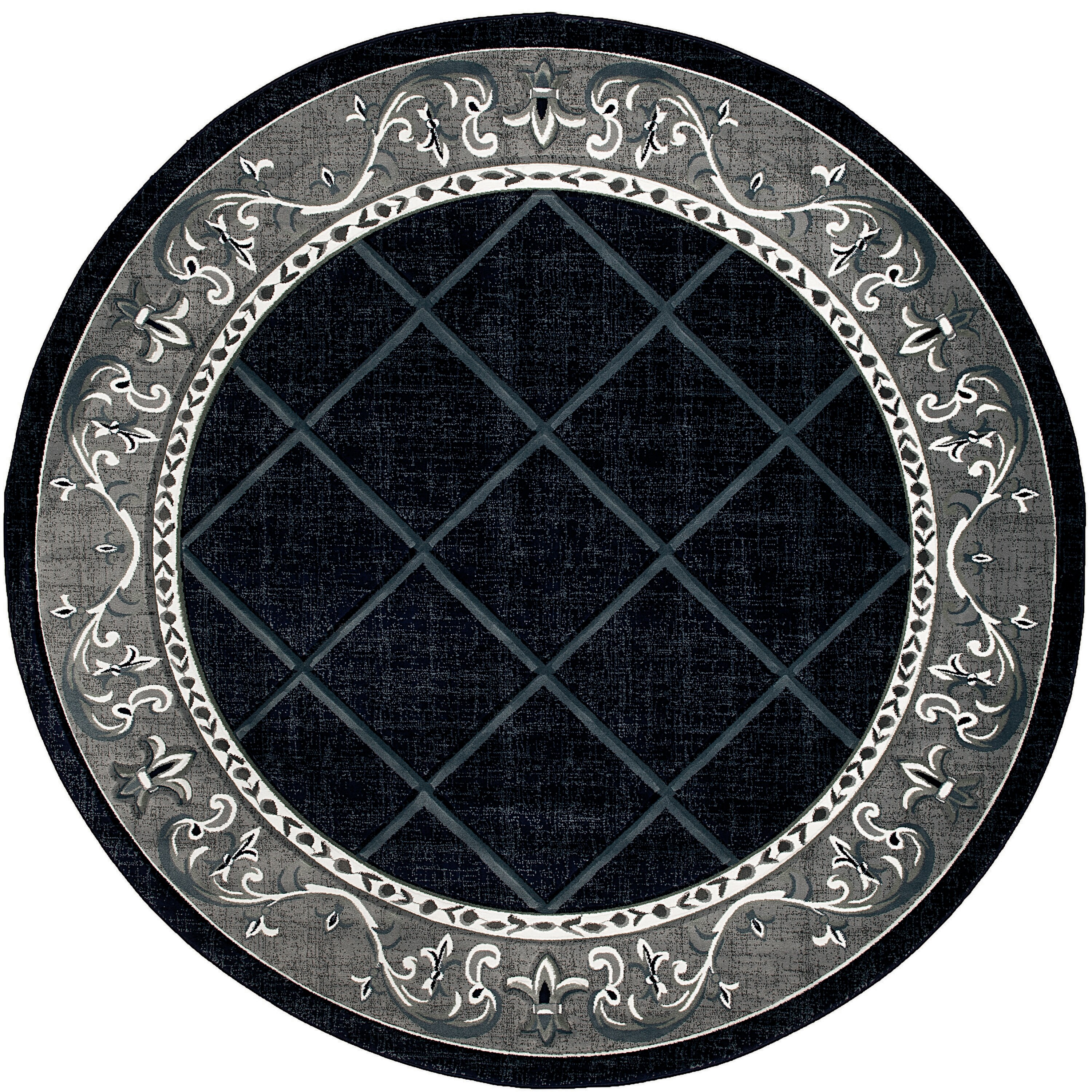 United Weavers Of America 2050 10964 88R Bristol 8 x 8 (ft) Polypropylene Navy Round Indoor Border Area rug