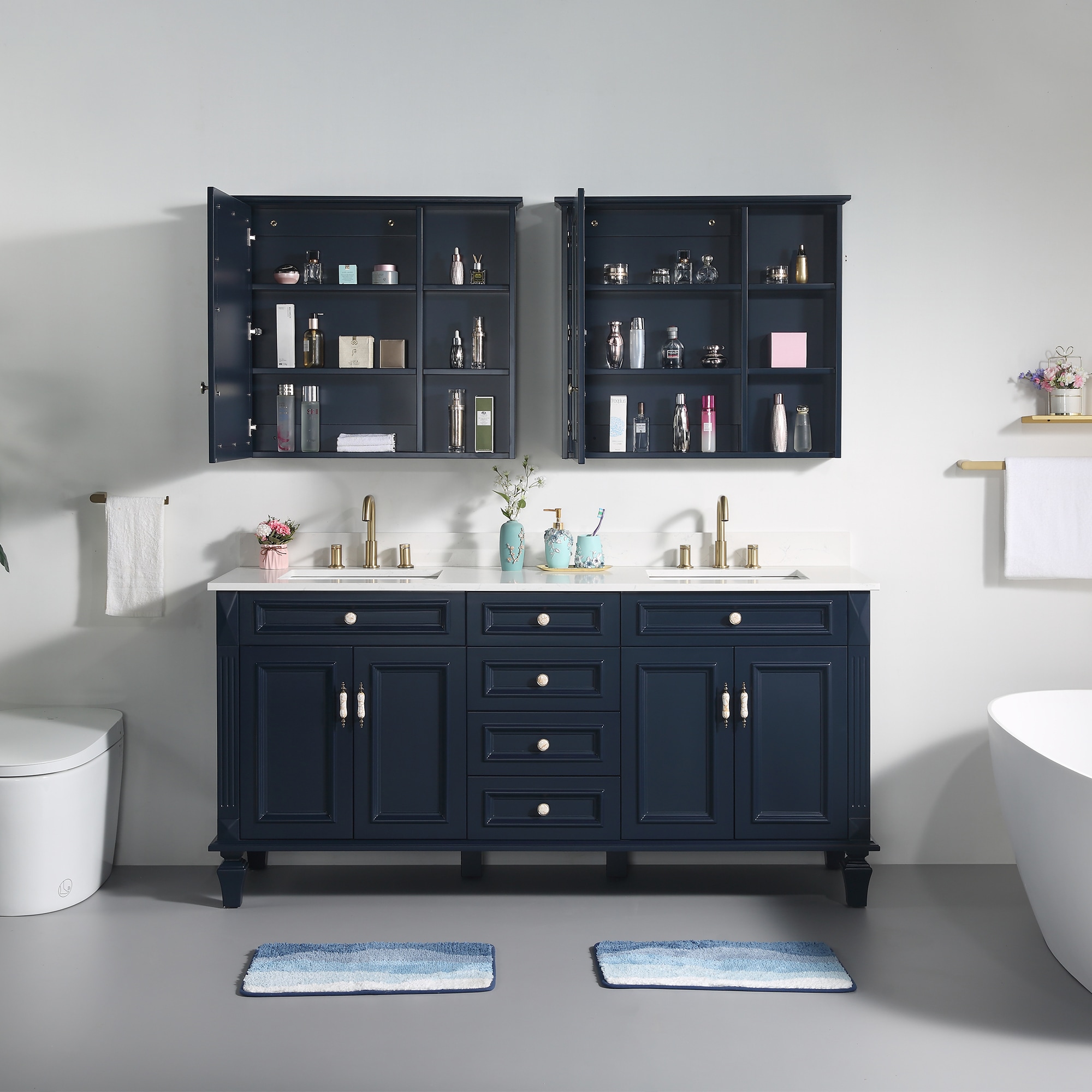 WELLFOR ARTWOOD72QZ-NB Bath-Vanity-Combo - View #4