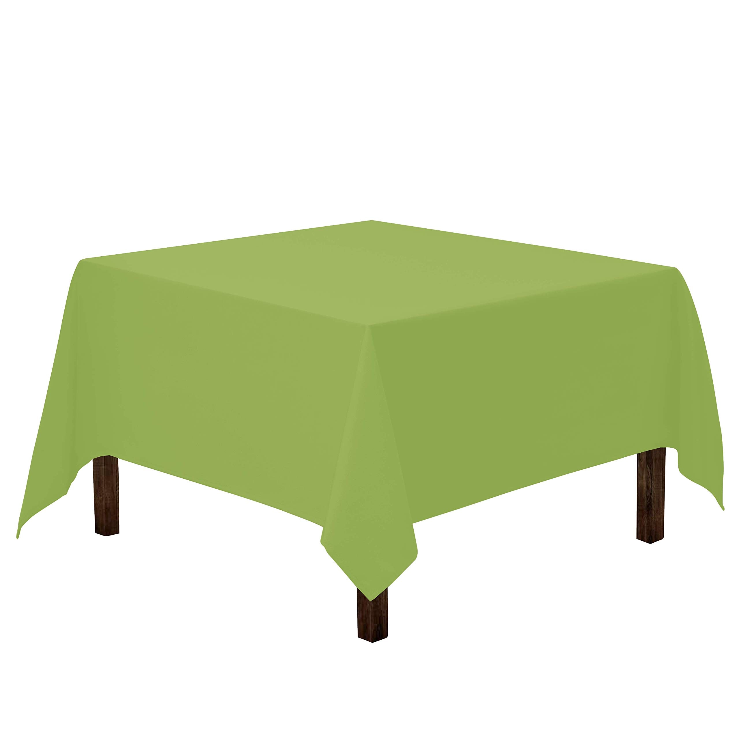 Gee Di Moda  Square Tablecloth - 70 x 70 Inch Apple Green Square Table Cloth - Heavy Duty Washable Fabric - for Buffet Table Holiday Party Dinner Wedding and Baby Shower