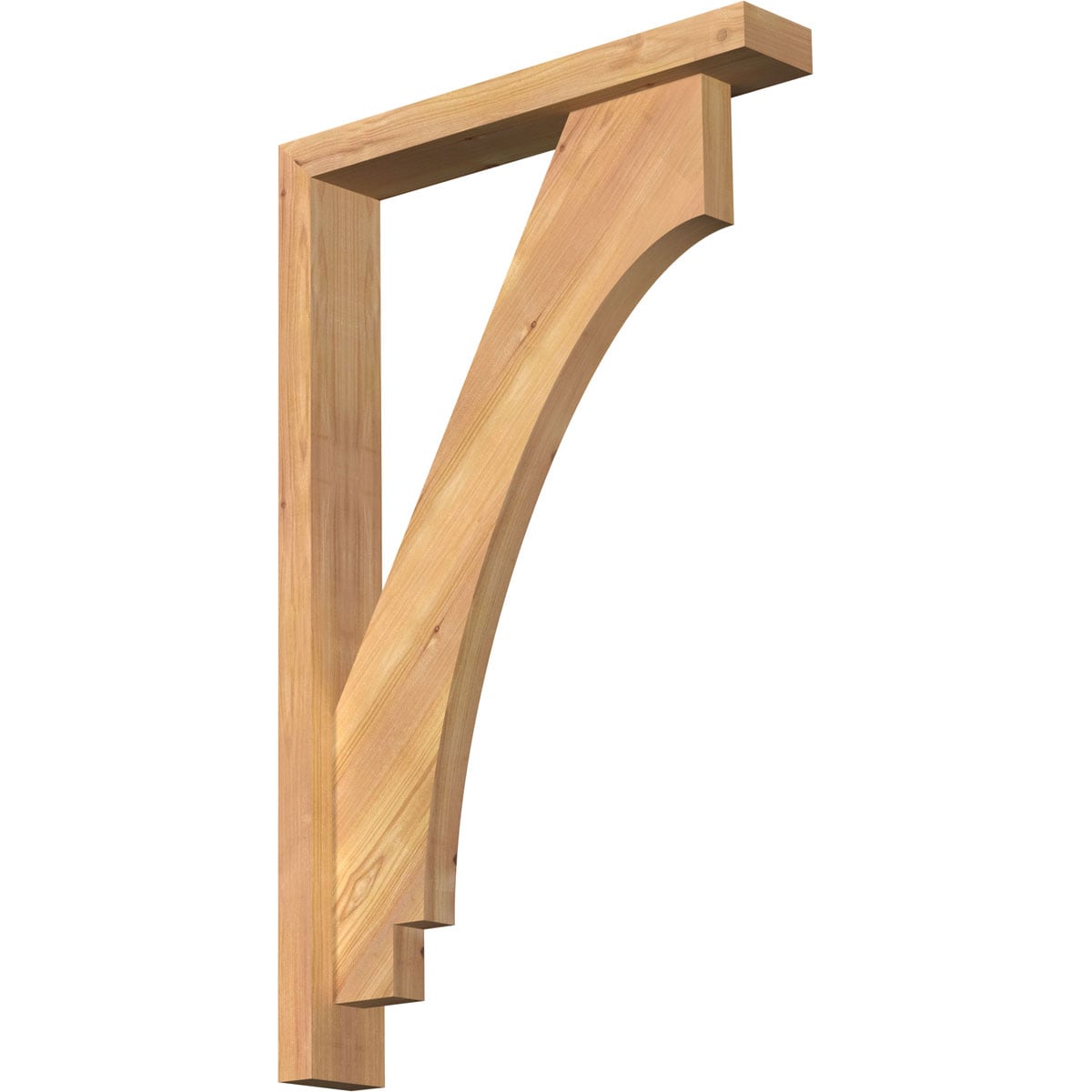 Ekena Millwork 1462719 Imperial Block Smooth Bracket with Offset Brace 3-1/2-in x 20-in x 32-in Western red cedar Brown Wood Standard bracket