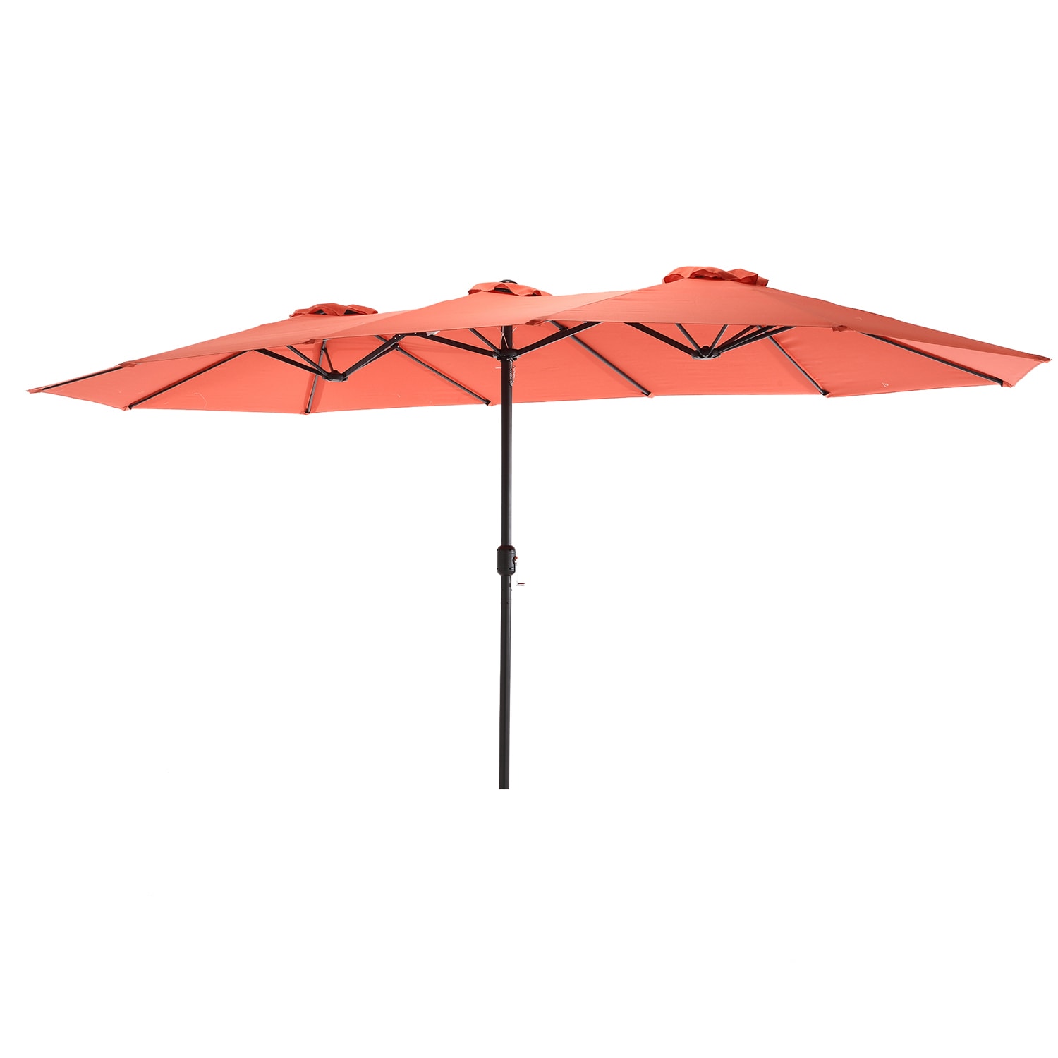 SINOFURN SYA810005BD 14.9-ft Steel Orange Garden Patio Umbrella
