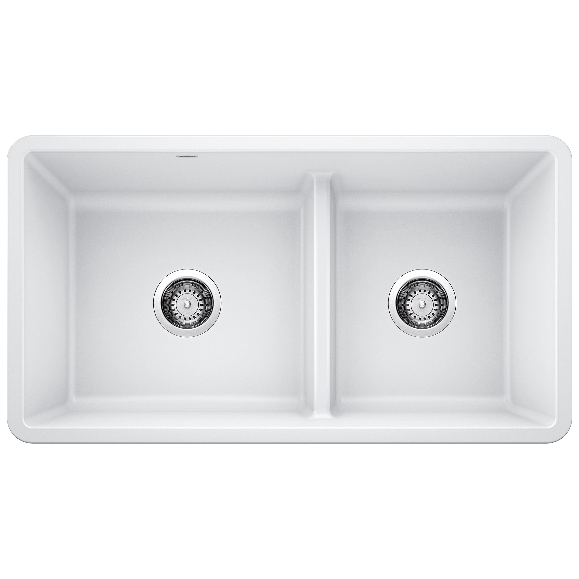 BLANCO 442524 Precis Silgranit Undermount 33-Inches x 18-Inches Granite Double offset bowl Kitchen Sink