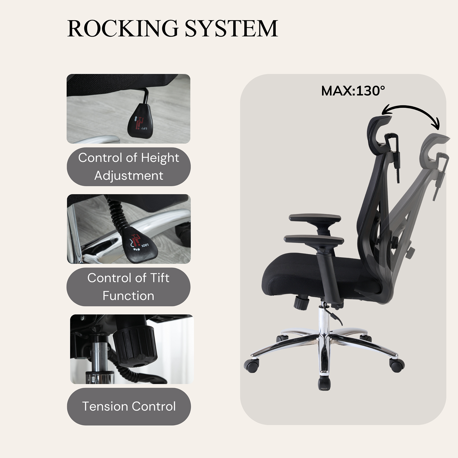 GZMR Mesh Assistant Office Chair Black Contemporary Adjustable