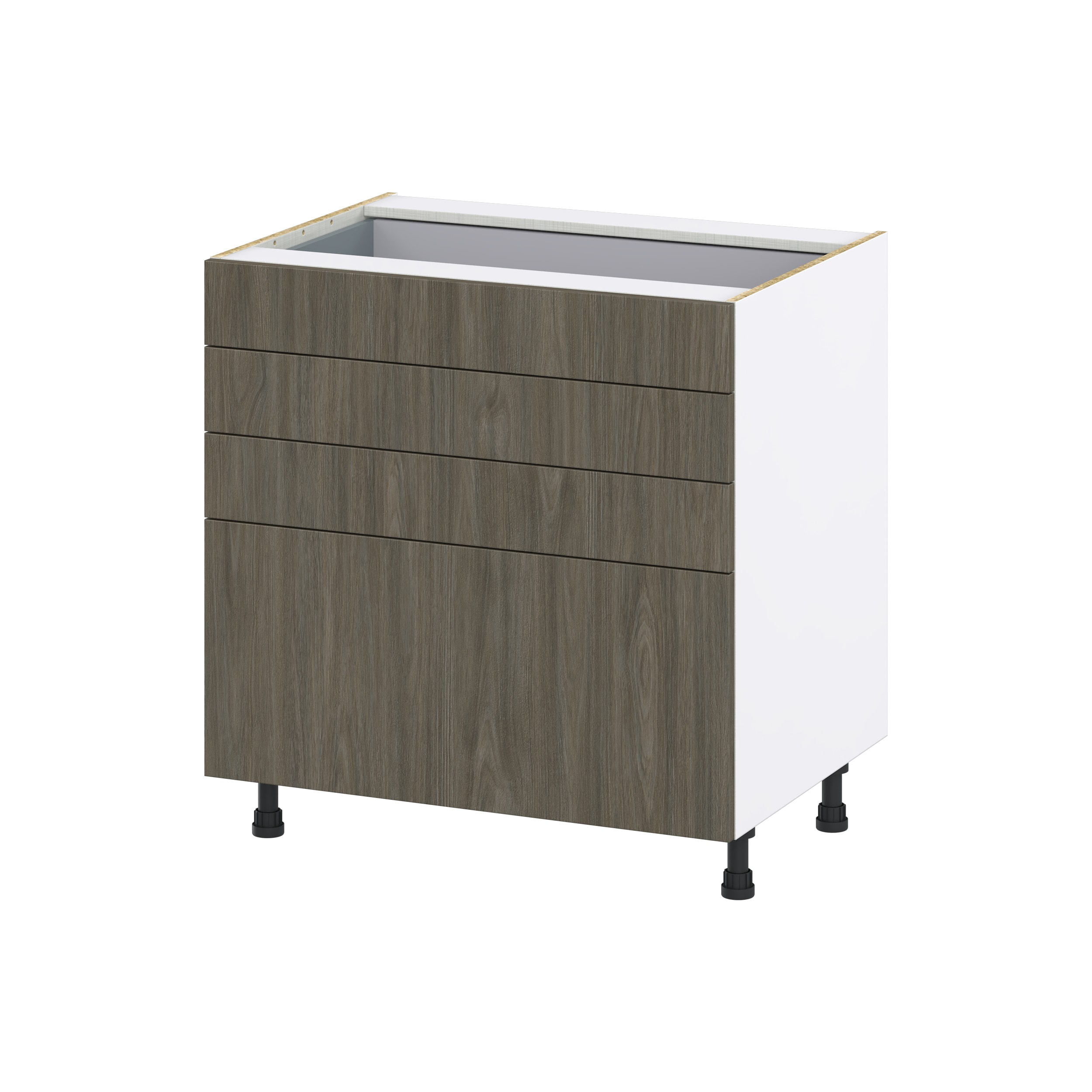 Hugo&Borg Savane 33-in W x 34.5-in H x 24-in D Textmel 3-Drawer Base Fully Assembled Cabinet (Flat Panel Style)