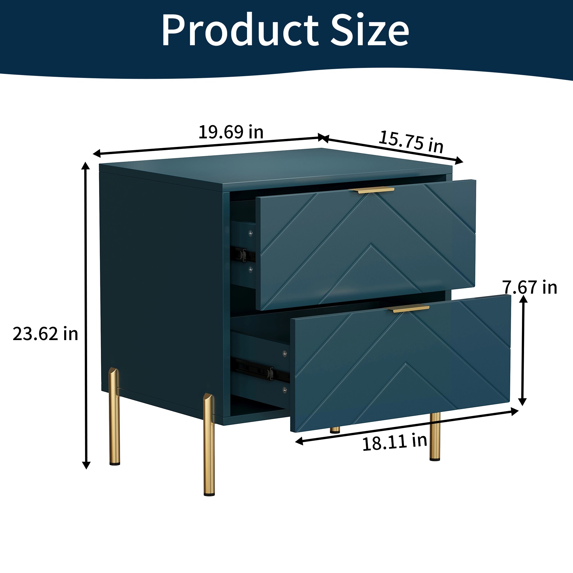 Clihome CL-CJ2C-GR nightstands - View #9