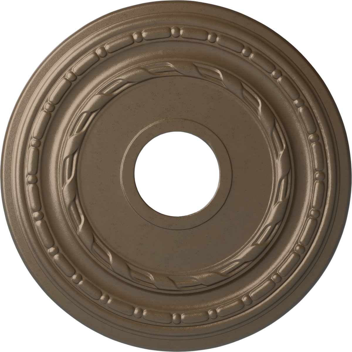 Ekena Millwork CM15DUWSS Dublin 15.375-in W x 15.375-in L Painted Warm Silver Polyurethane Whole Ceiling Medallion