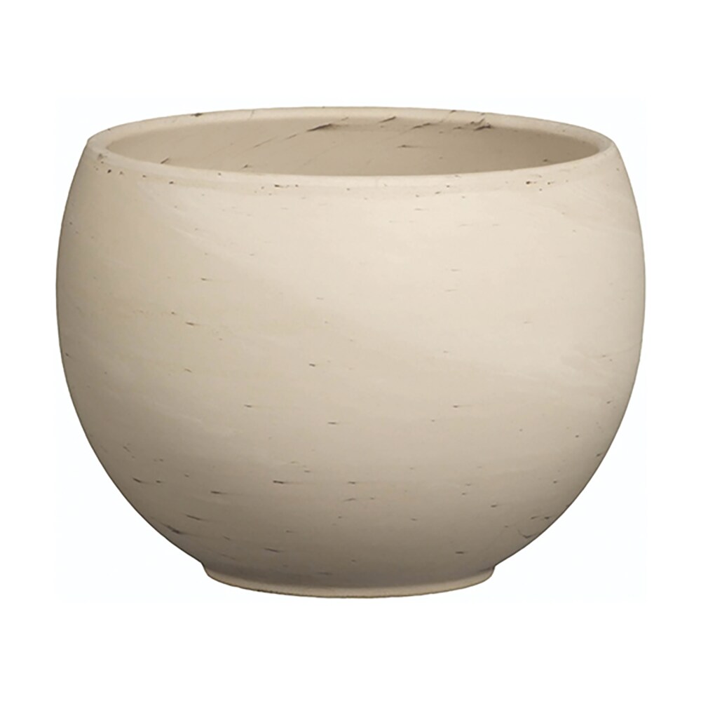 Round 7.75-in W Small White Terracotta Indoor/Outdoor Planter with Drainage Holes