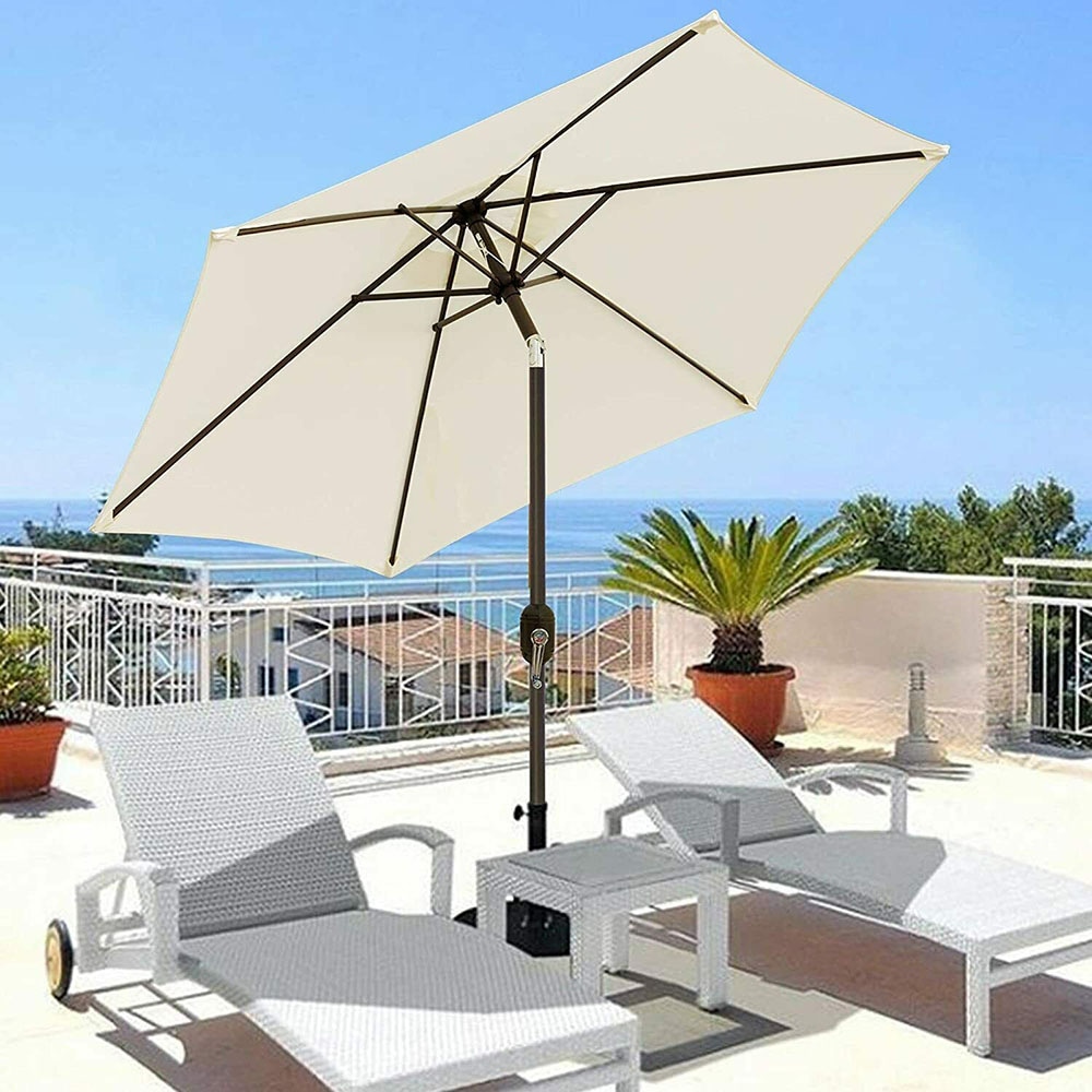 Sunrinx MG38-PU-26 7.5-ft Aluminum White Market Patio Umbrella