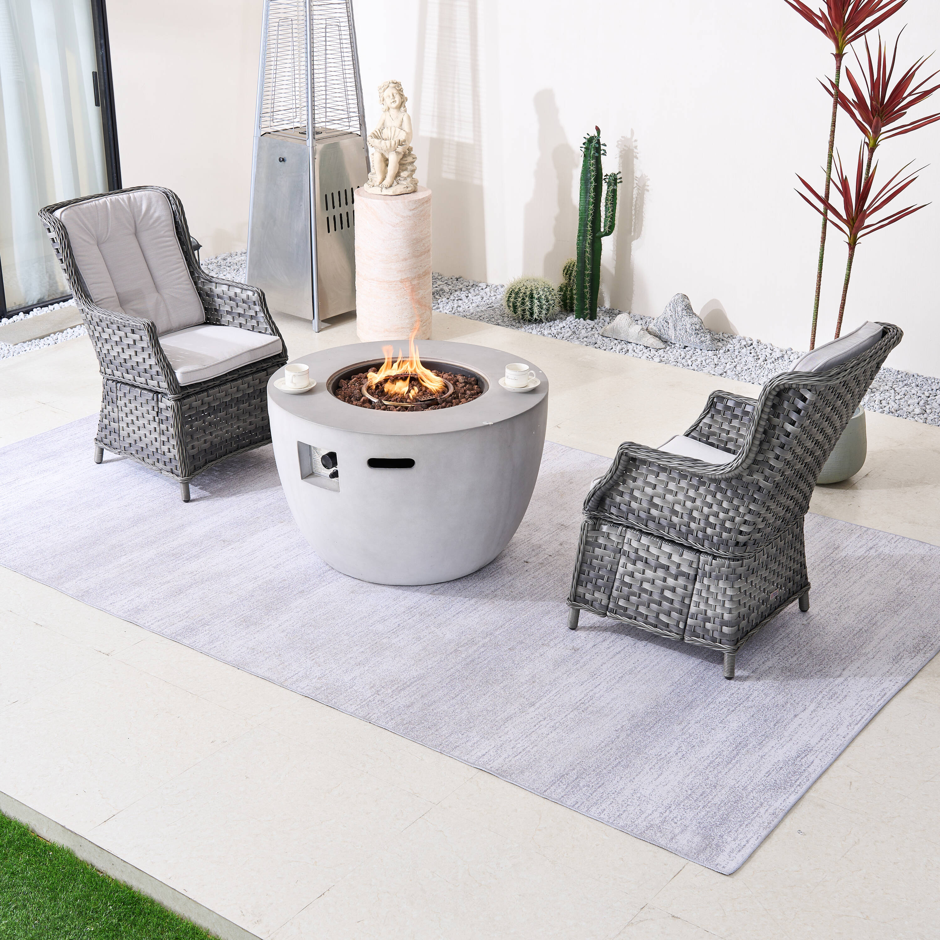 Direct Wicker DWG-2-010&2160-GR Patio-Conversation-Sets - View #4