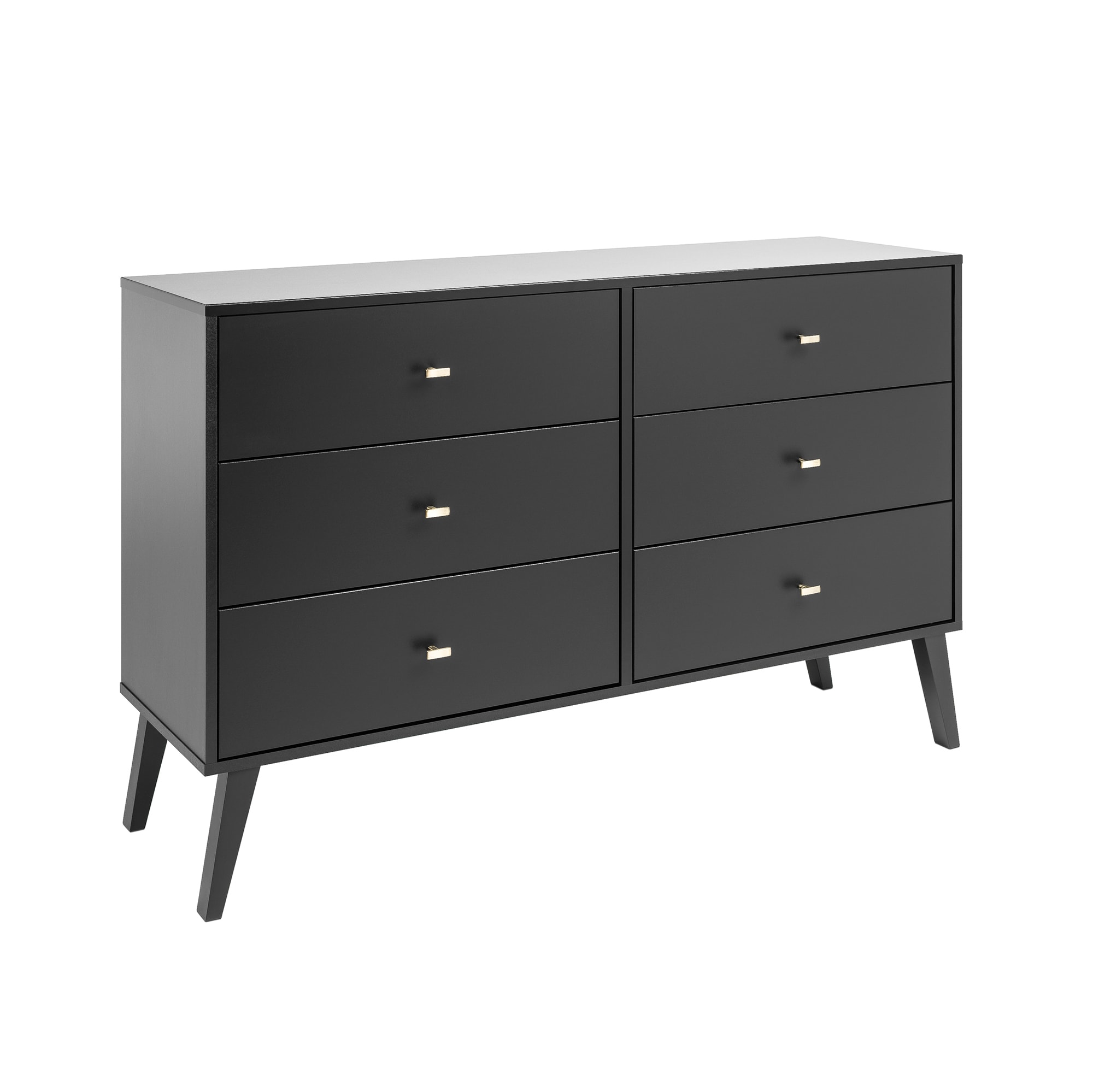 Prepac BDBR-1406-1 Milo Black 6 -Drawer Standard dresser