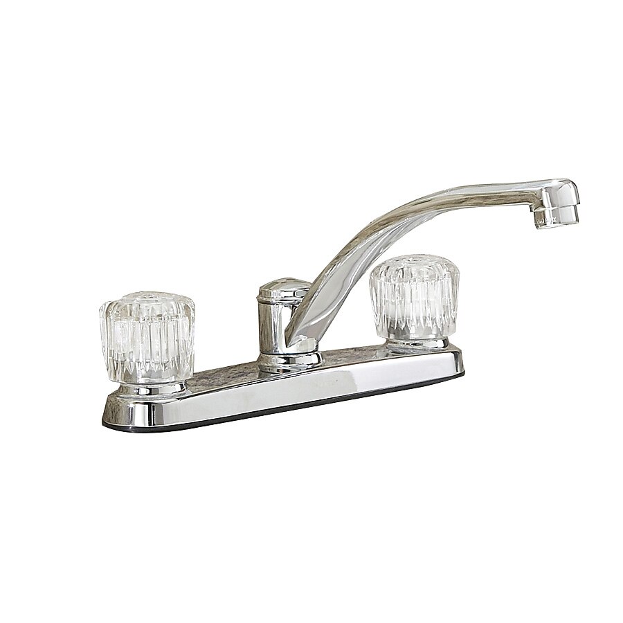 Project Source Chrome 2-Handle Deck-Mount Low-Arc Handle Kitchen Faucet (Deck Plate Included) Project Source Chrome 2-Handle Deck-Mount Low-Arc Handle Kitchen Faucet (Deck Plate Included)