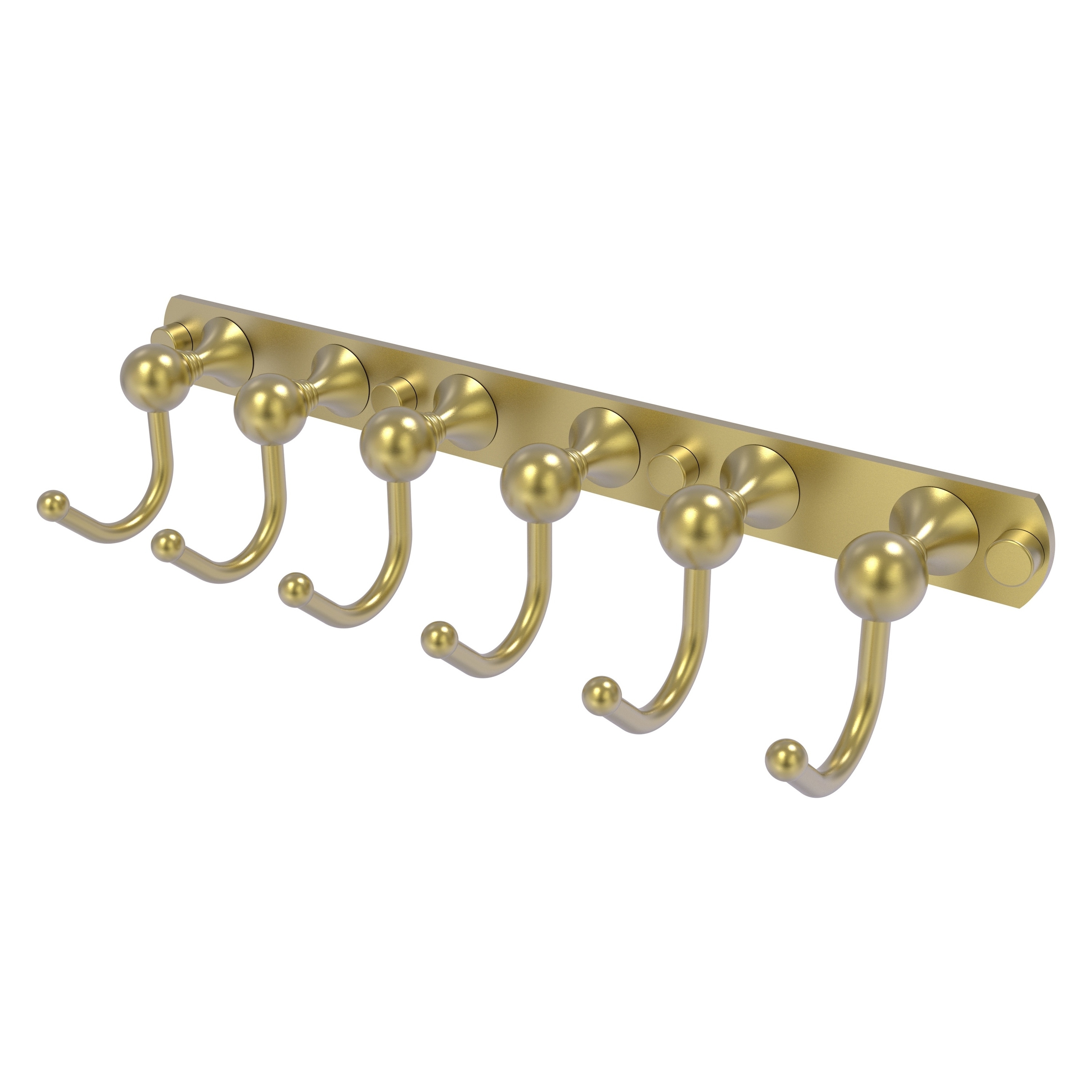 Allied Brass SL-20-6-SBR Shadwell Satin Brass 6 -Hook Wall mount Towel Hook
