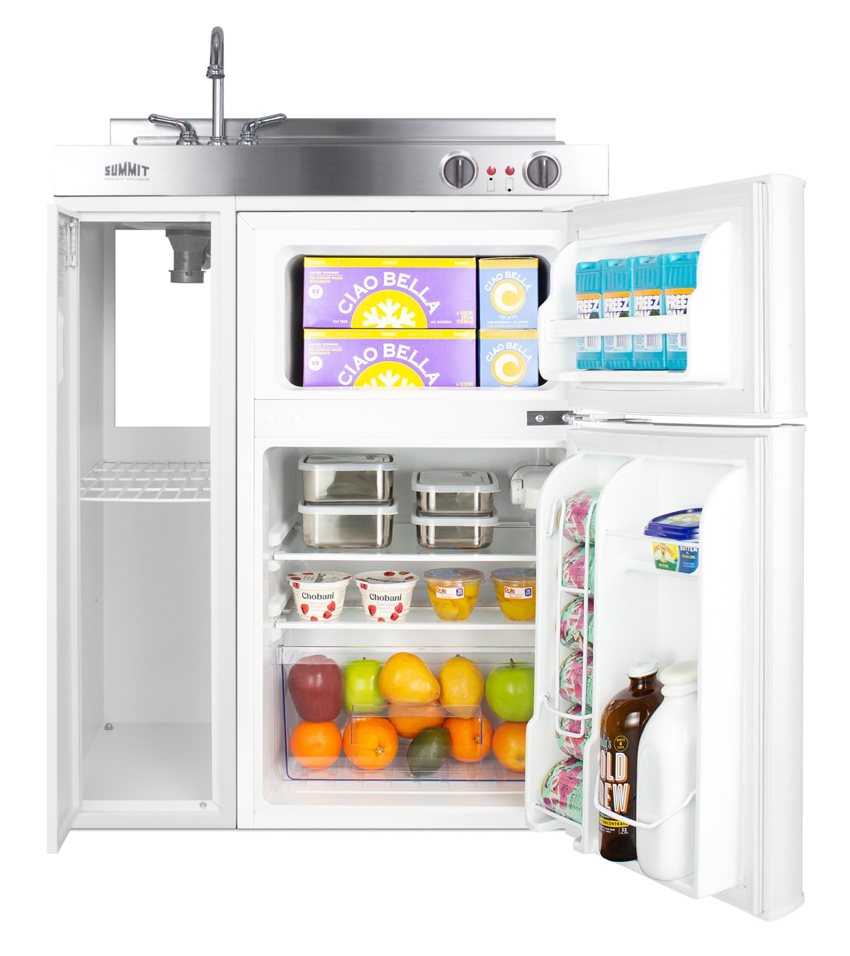 30'' Wide White Stainless Steel All-In-One Kitchenette