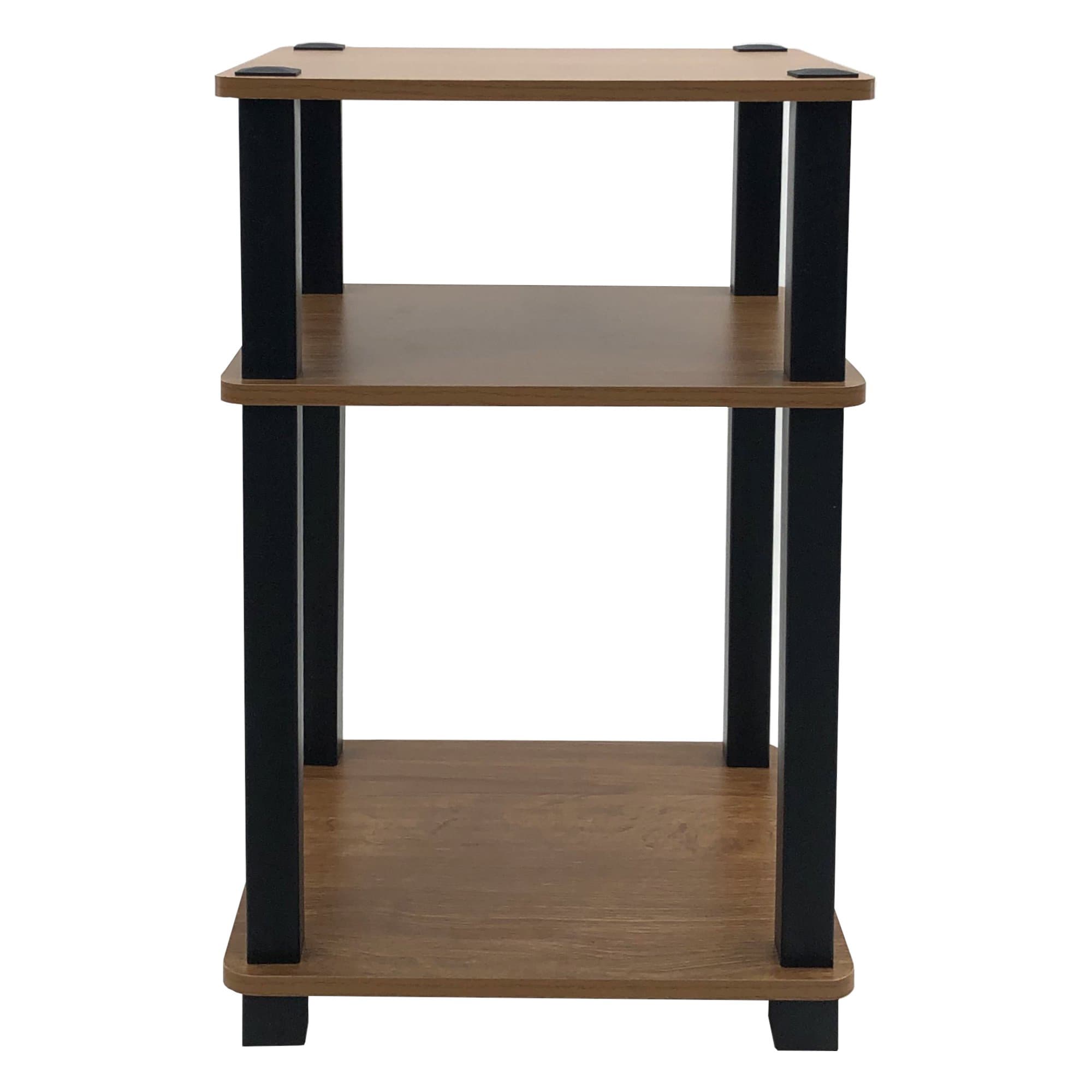 Redmon WCR-5502HOAK 3-Tier Shelf Side Table Freestanding Storage Unit Oak Woodgrain