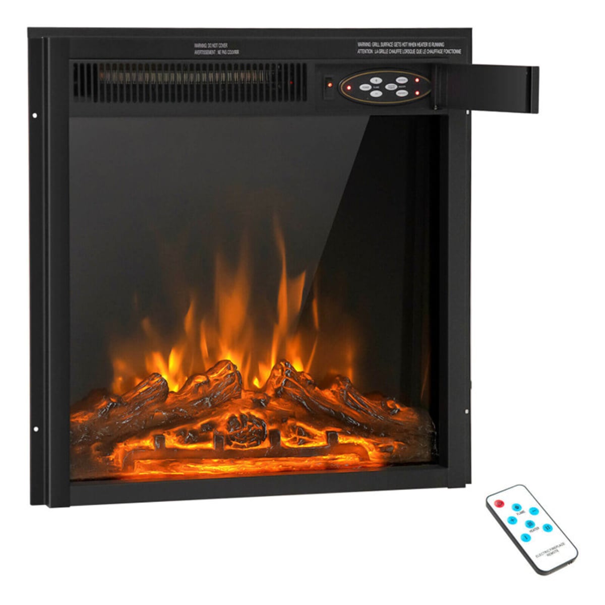 Clihome CL--10186 22-in W Black Wall mount Fan-forced Wall-mount Electric Fireplace with Remote Control Included