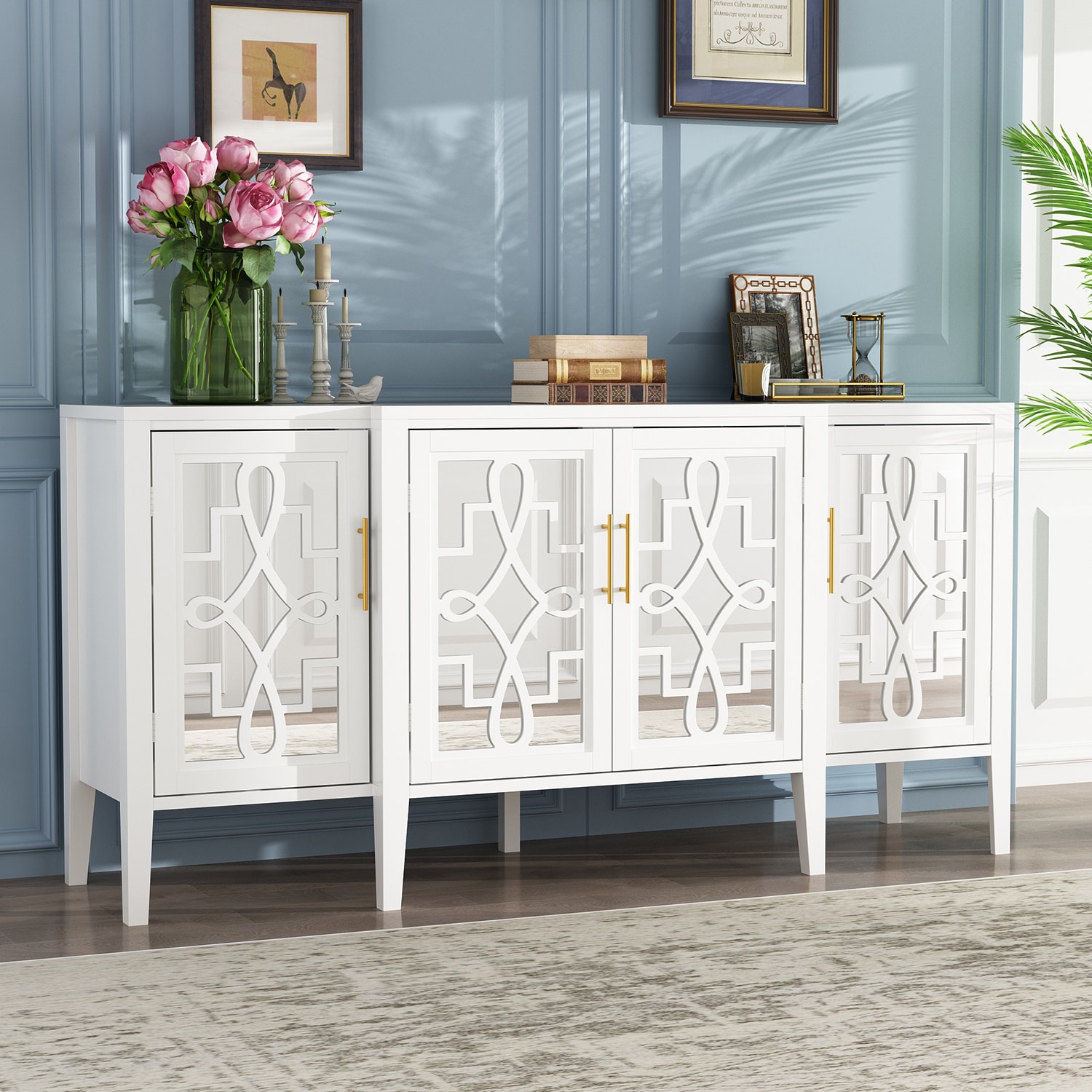 FUFU&GAGA Contemporary/Modern White Sideboard KF390024-01 at Lowes.com