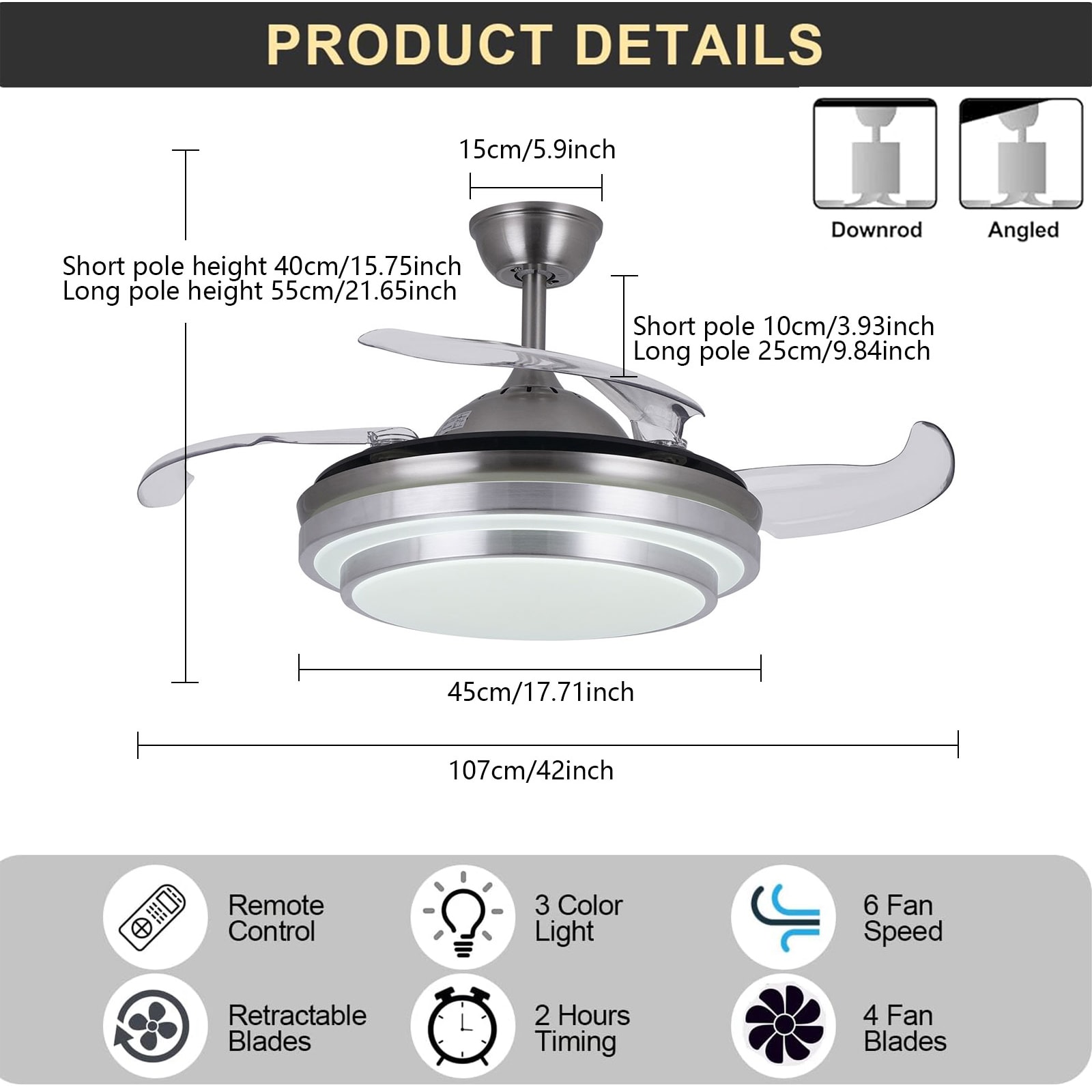 Oukaning HCX195-US Ceiling-Fans - View #5