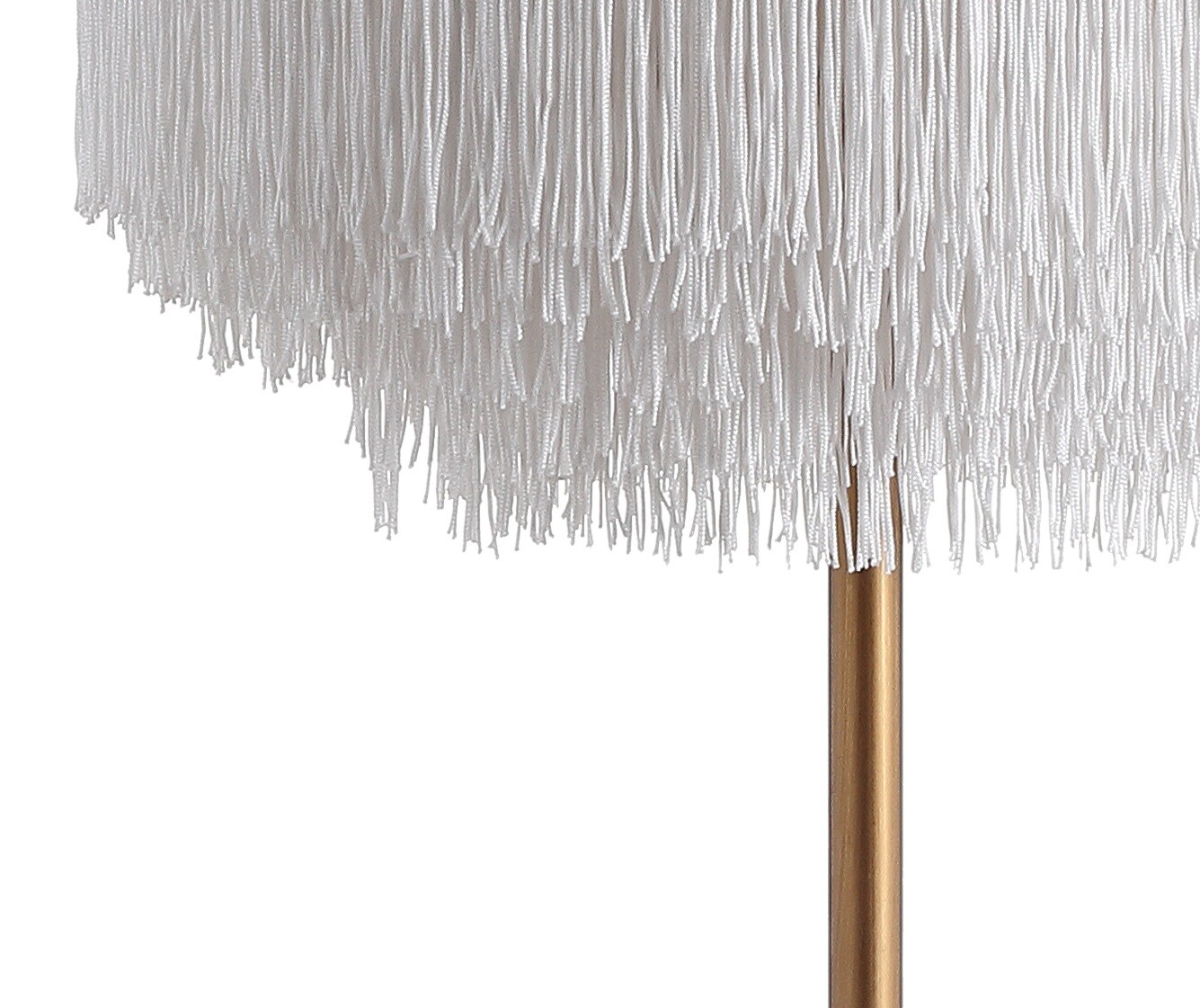 Elegant Alexa-Enabled White Tassel LED Table Lamp with Gold Base