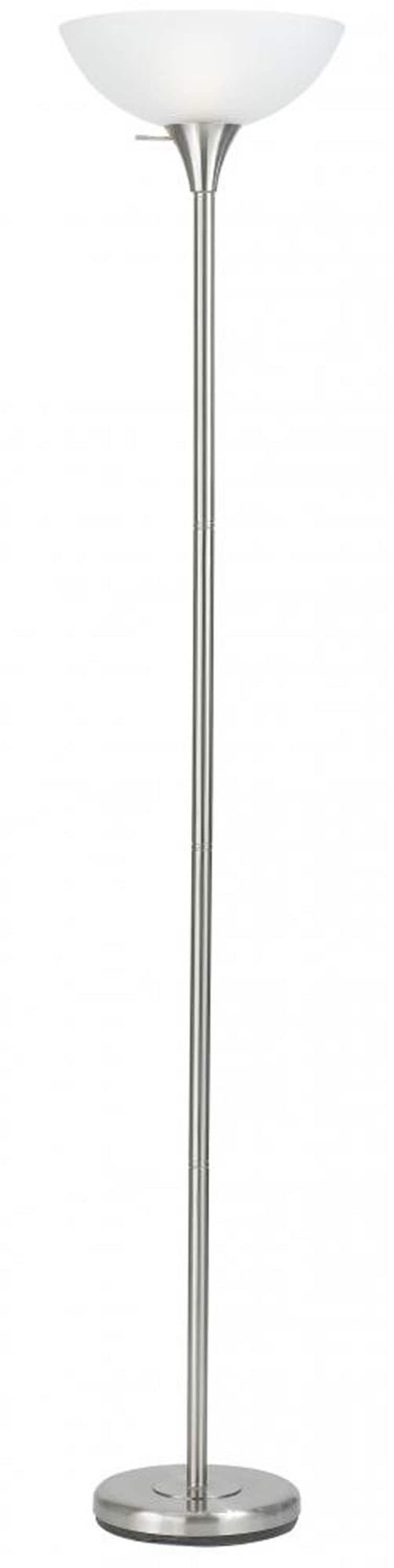 brushed steel torchiere floor lamp