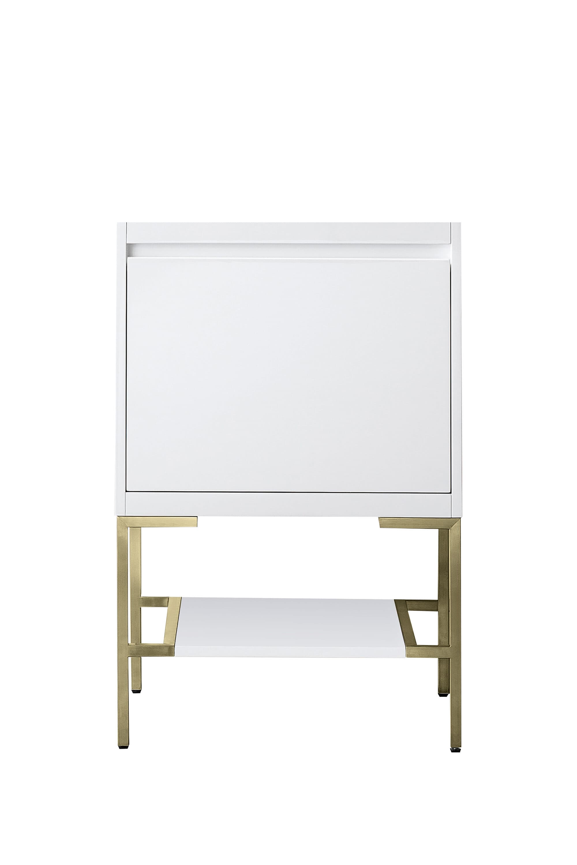 James Martin Vanities 805-V23.6-GW-CB Mantova 24-in Glossy White Bathroom Vanity Base Cabinet without Top