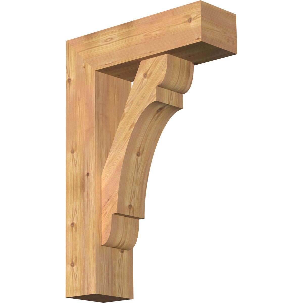 Ekena Millwork 1463577 Olympic block smooth bracket with offset brace Western Red Cedar Wood Standard Bracket