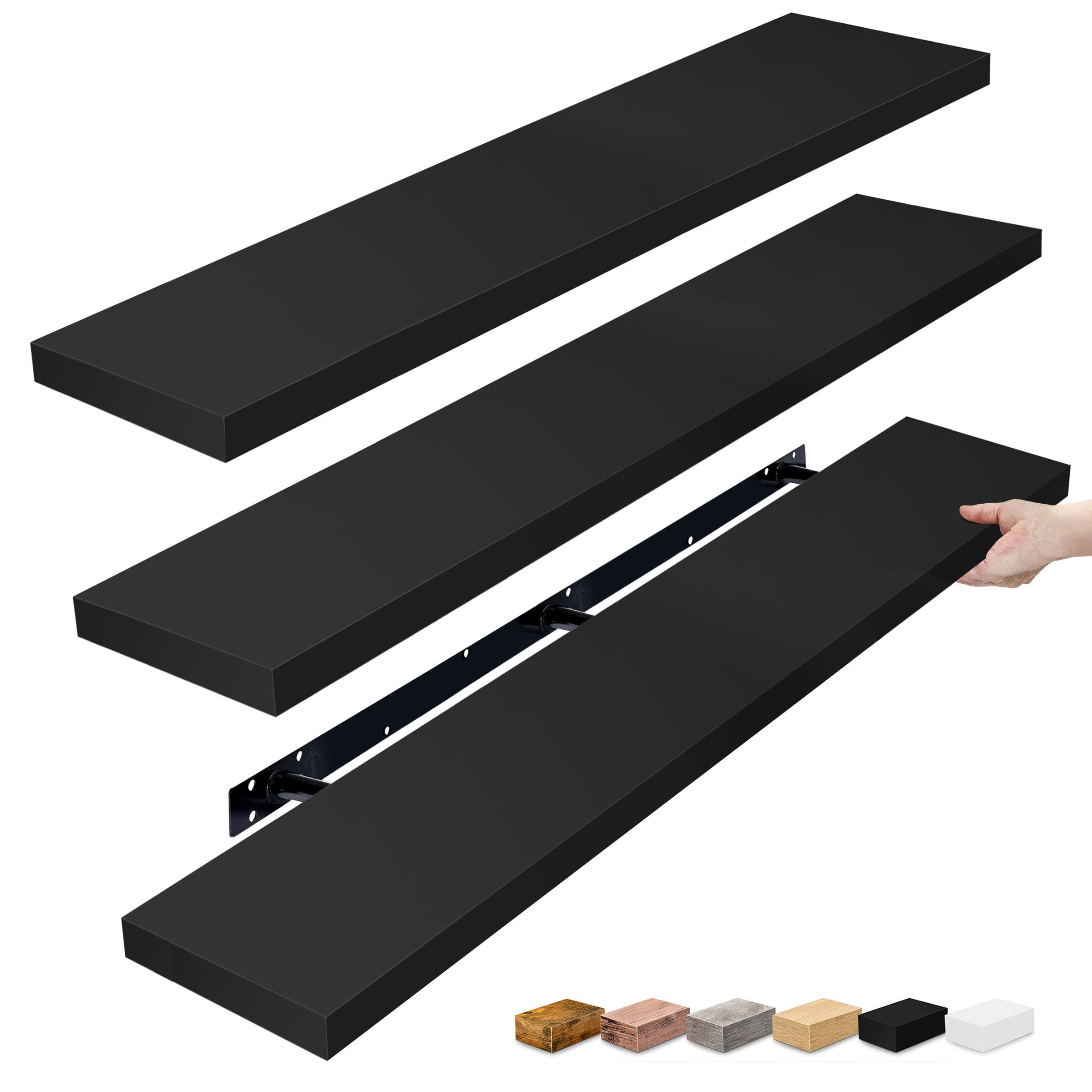 SORBUS  3 Pack 55 Inch Wall Mounted Floating Shelves for Bathroom Wall Decor for Bedroom Kitchen Living Room Book Storage