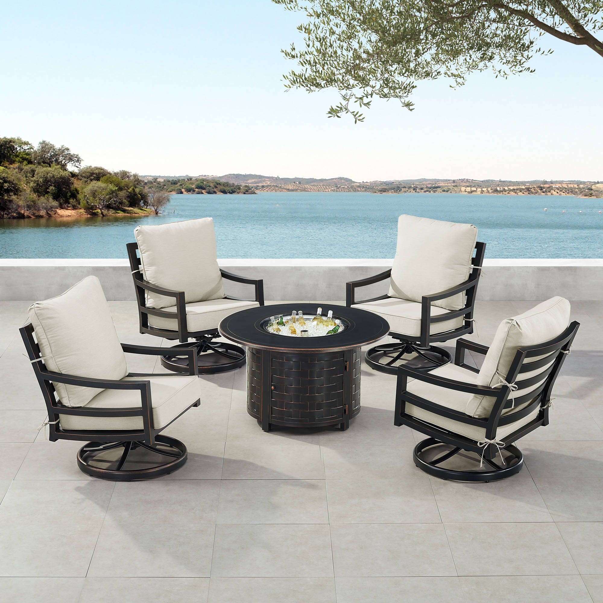 Oakland Living HUDSON4CHRICOLGCU Patio-Conversation-Sets - View #3