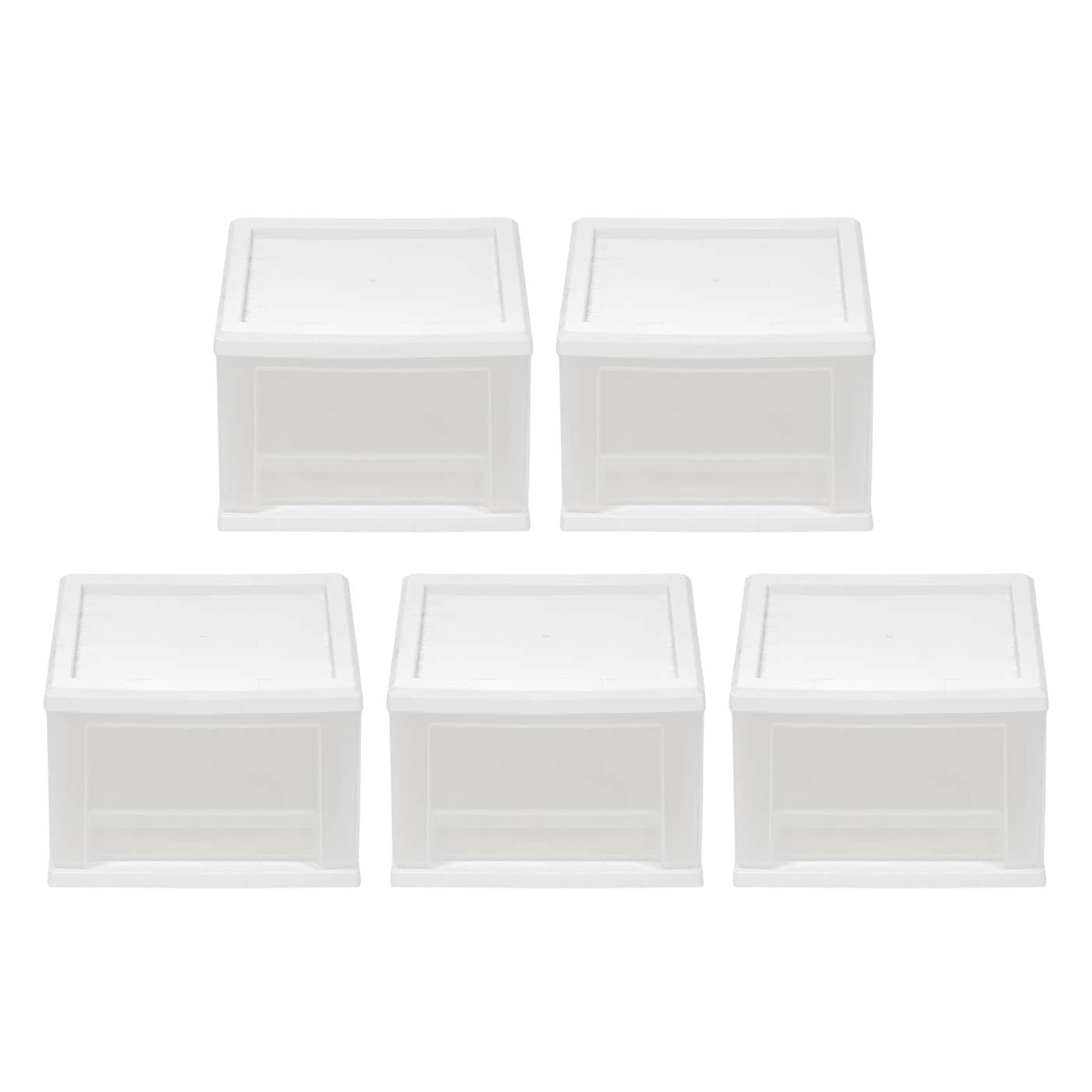 IRIS 580050 5-Pack 5-Drawers White Plastic Storage Drawer 5.8-in H x 8.7-in W x 12.8-in D