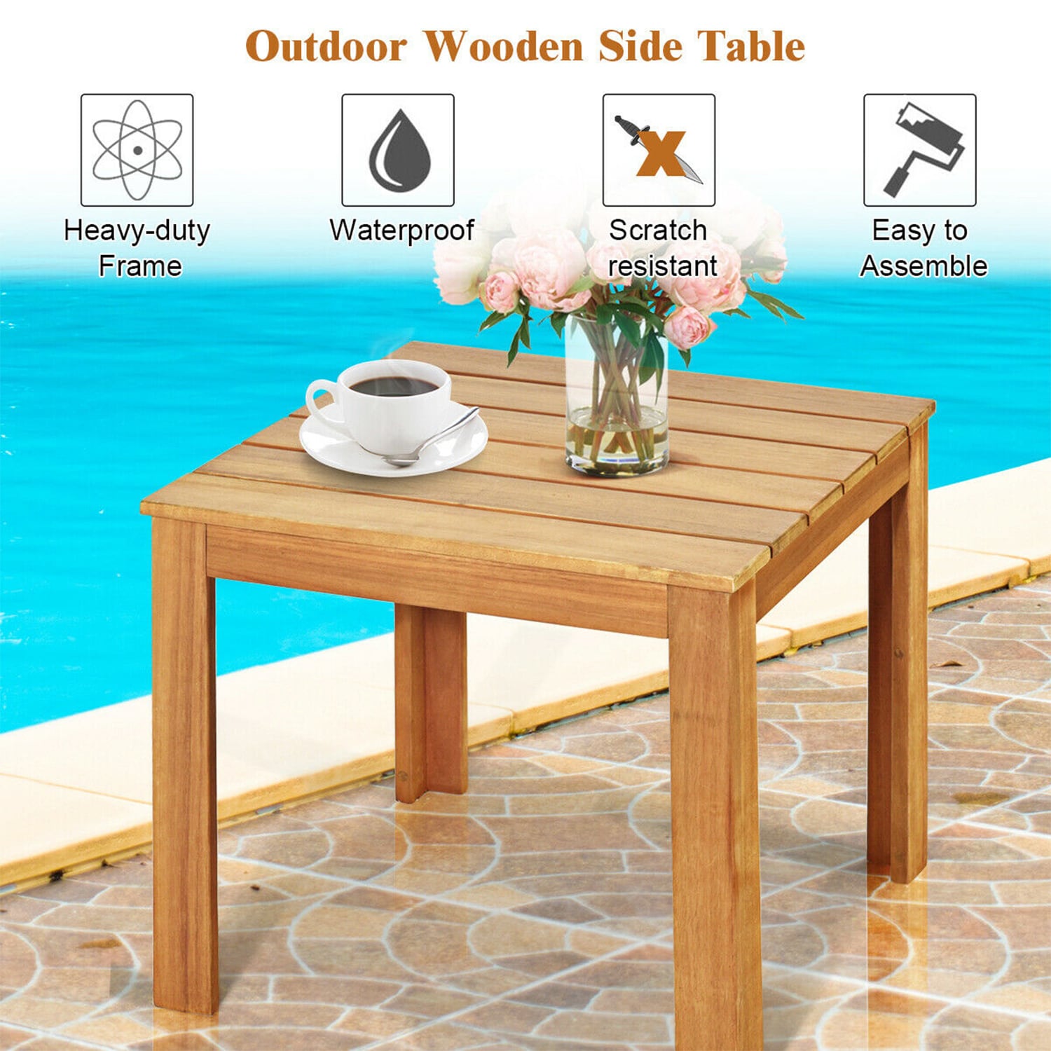 WELLFOR DOJN70304OR Patio-Tables - View #6