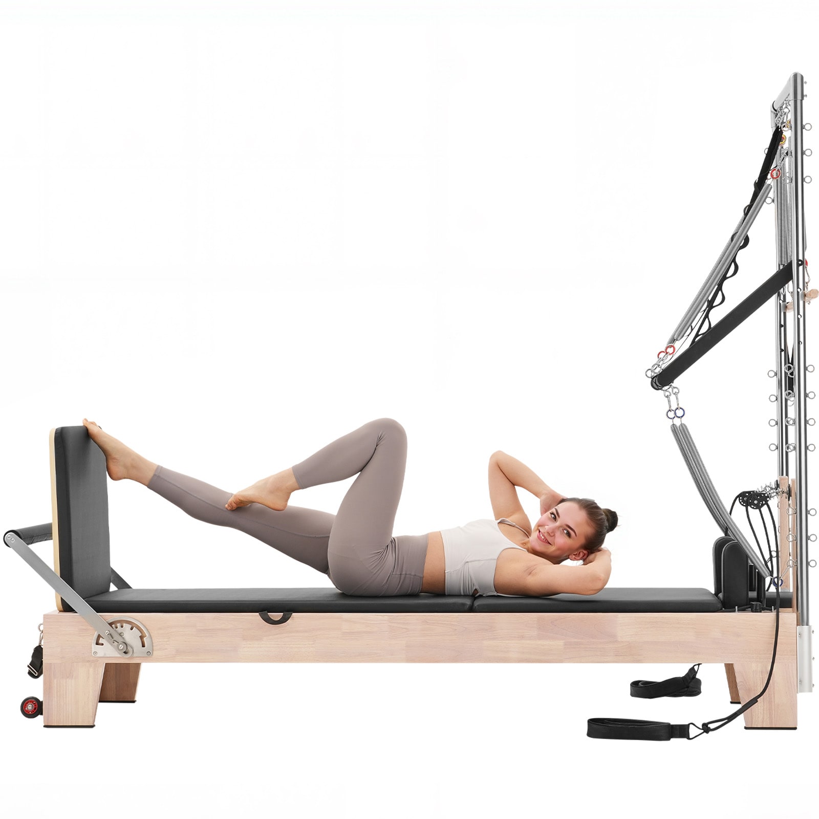 VEVOR - Pilates Reformer  Wooden Pilates Machine for Home Gym Studio  Strength Training Workout E...