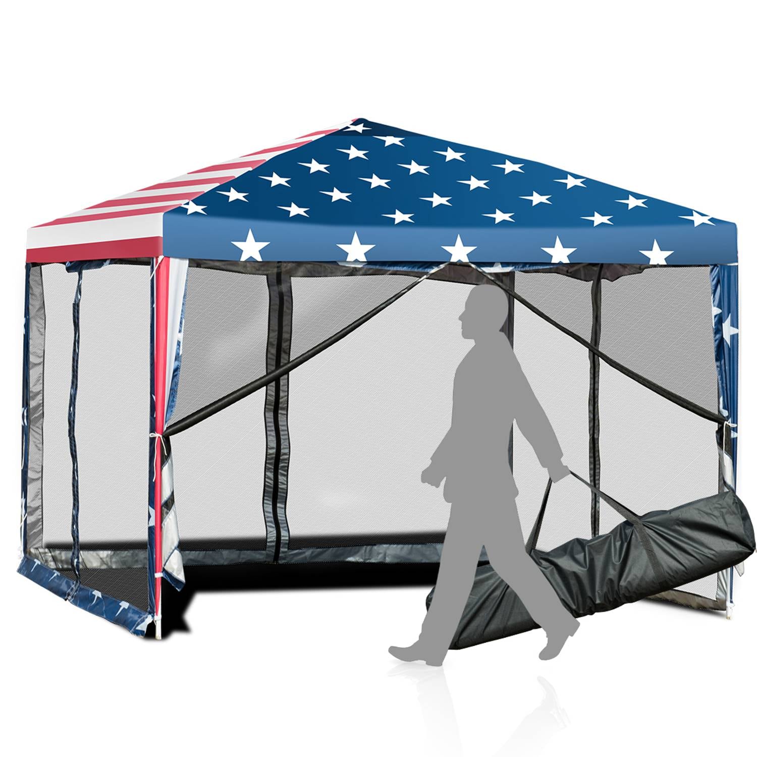 Costway CSHY001066  10ft x10ft Folding Pop Up Tent Gazebo Canopy Mesh Sidewall