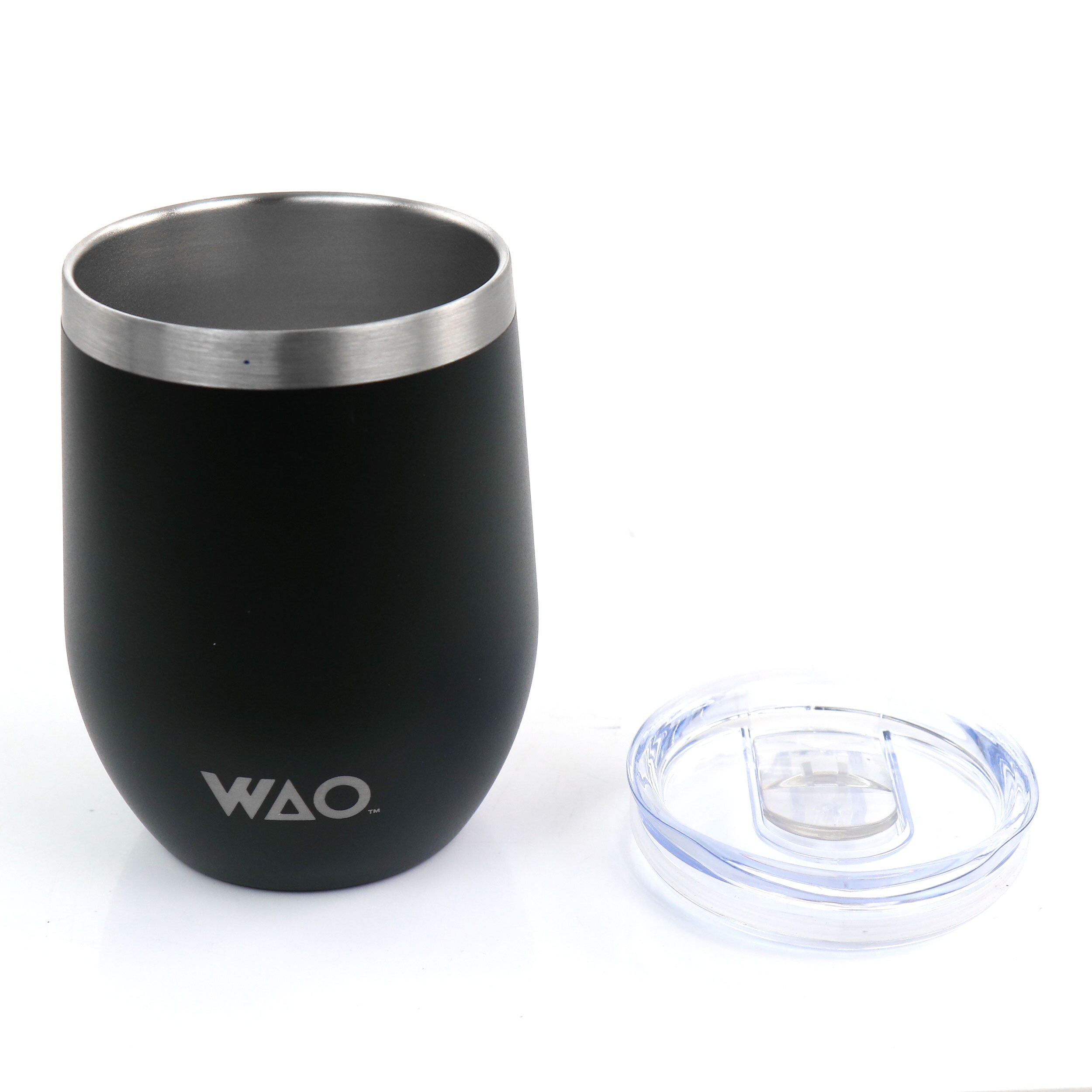 Black Stainless Steel Insulated Travel Tumbler with Acrylic Lid