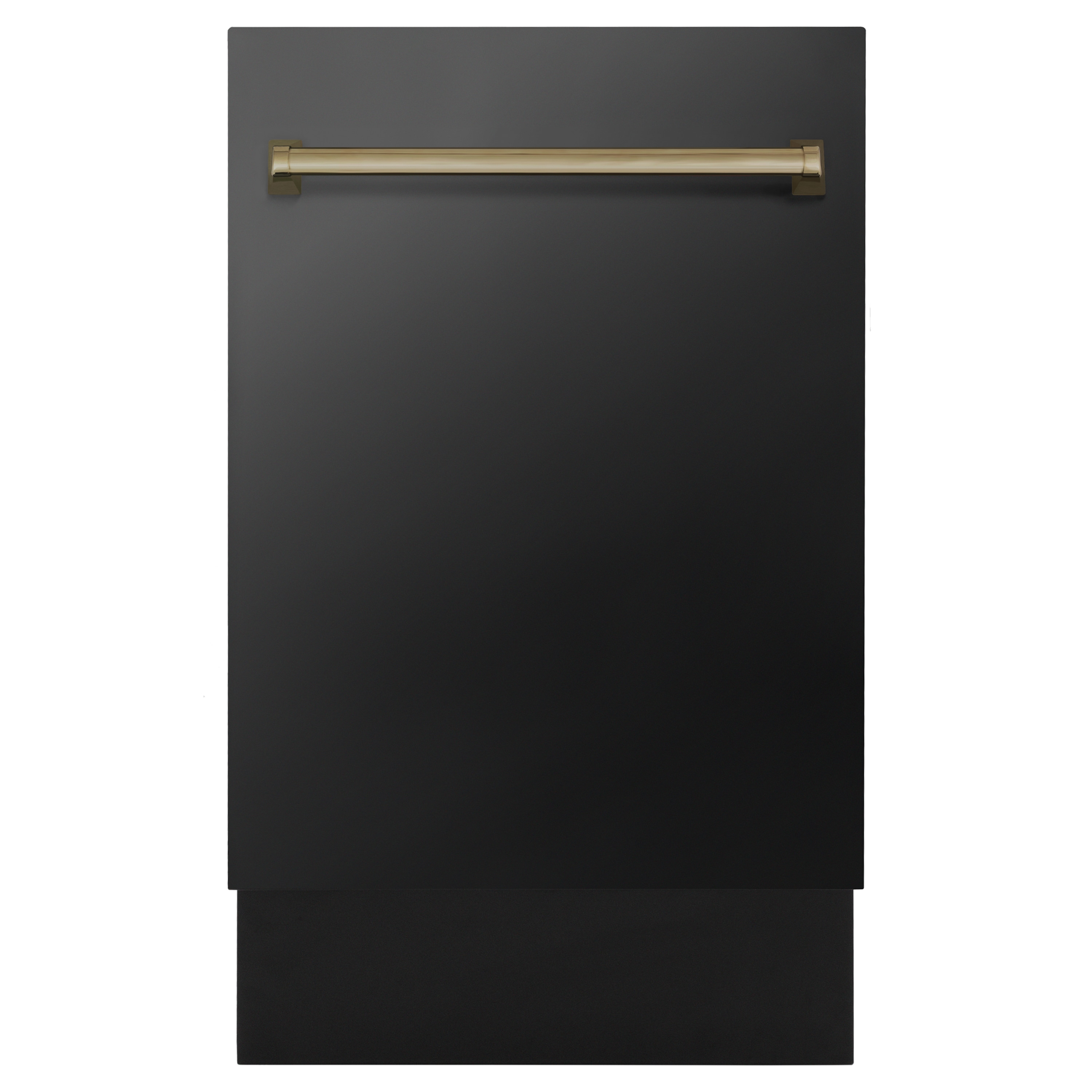 ZLINE KITCHEN & BATH DWVZ-BS-18-CB Autograph Edition 18-in Top Control Built-in Dishwasher With Third Rack ( Stainless Steel Tub with Black Stainless Steel Panel and Champagne Bronze Handle ) ENERGY STAR, 51-Decibel Standard Sound Level