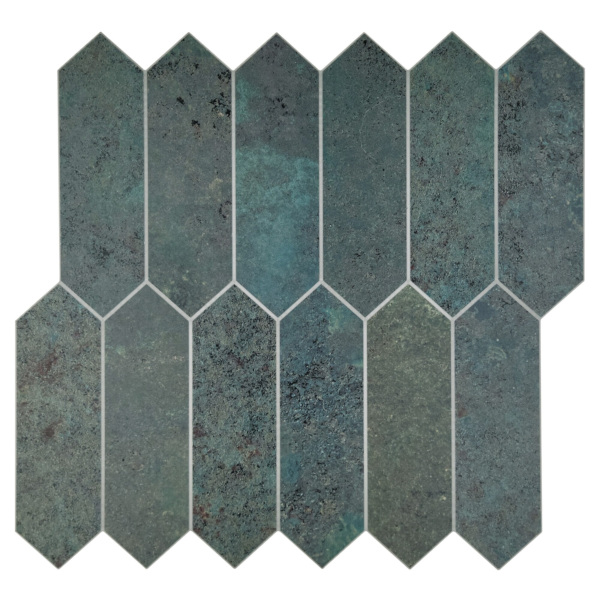 12" x 11.22" Stone Mix Peel & Stick Hexagon Mosaic Tile