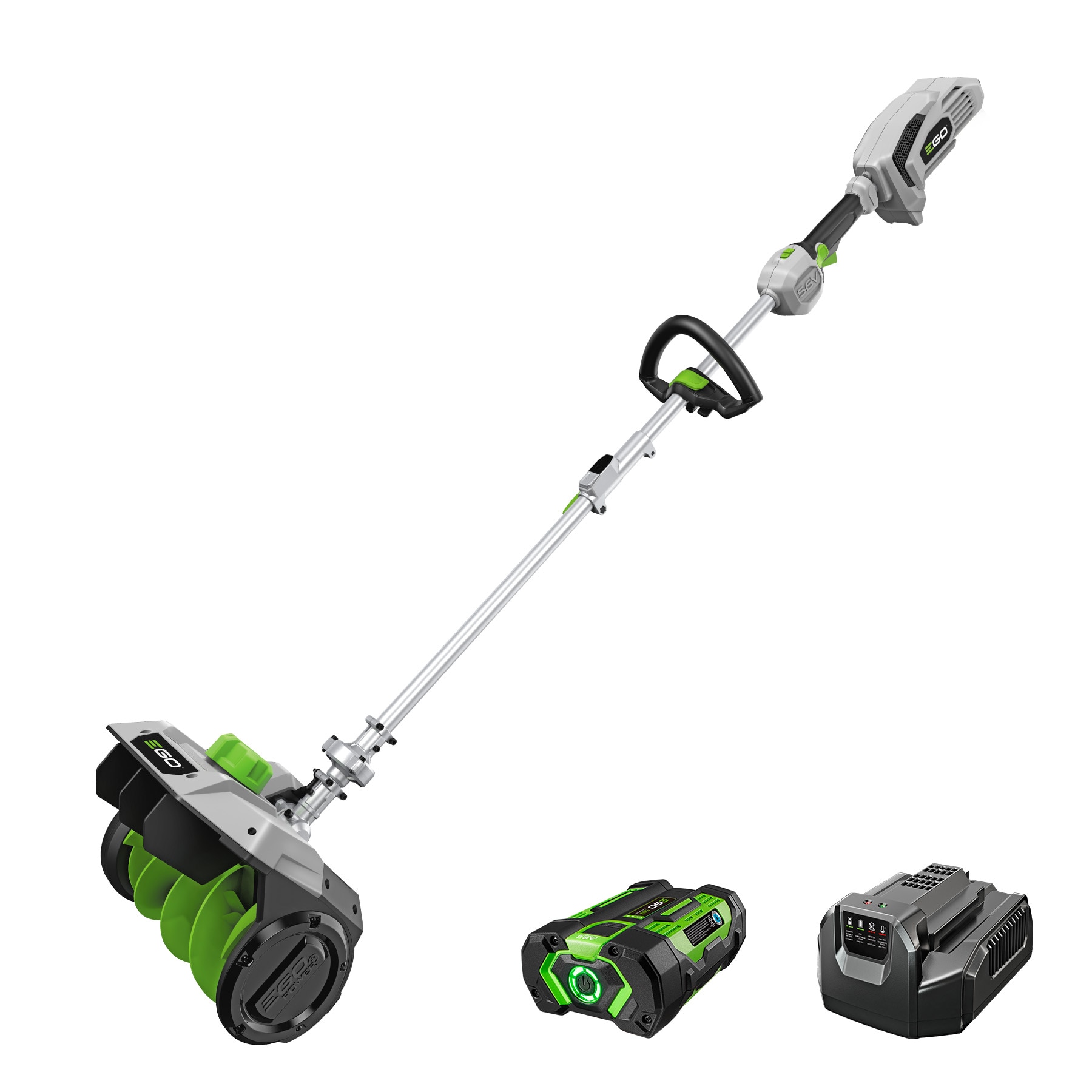 EGO MSS1203 POWER+ Multi-Head System 56-volt 12-in Single-stage Push with auger assistance Battery Powered Snow Shovel 4.0 Ah (Battery Included) (Charger Included)