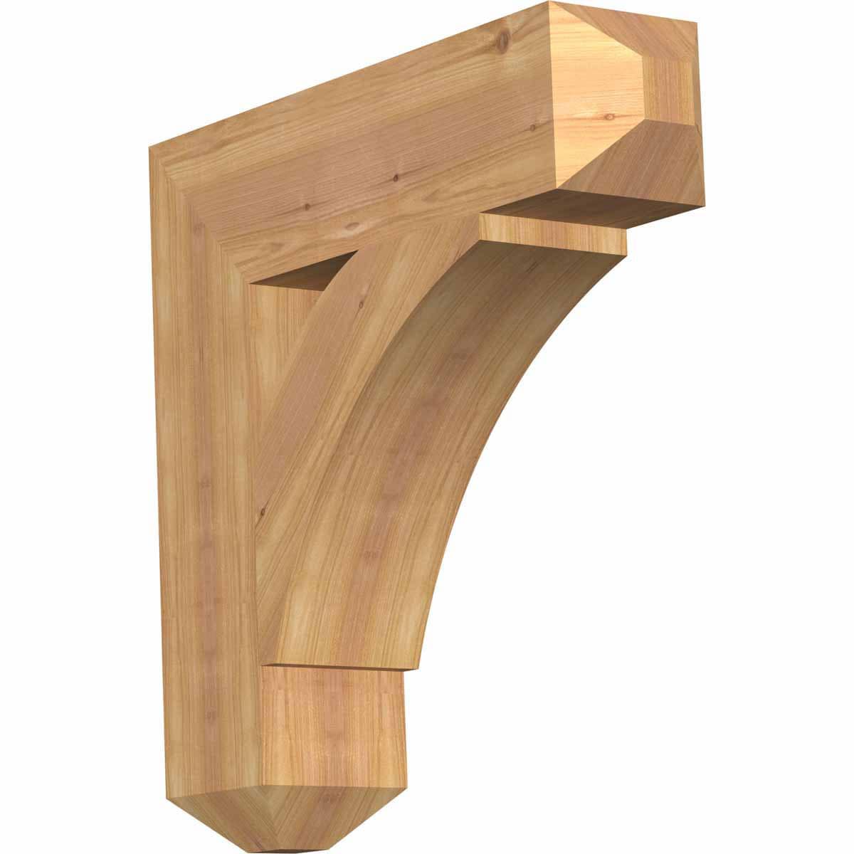Ekena Millwork BKT06X24X24THR04SWR Thorton craftsman smooth 5-1/2-in x 24-in x 24-in Western red cedar Brown Wood Standard bracket