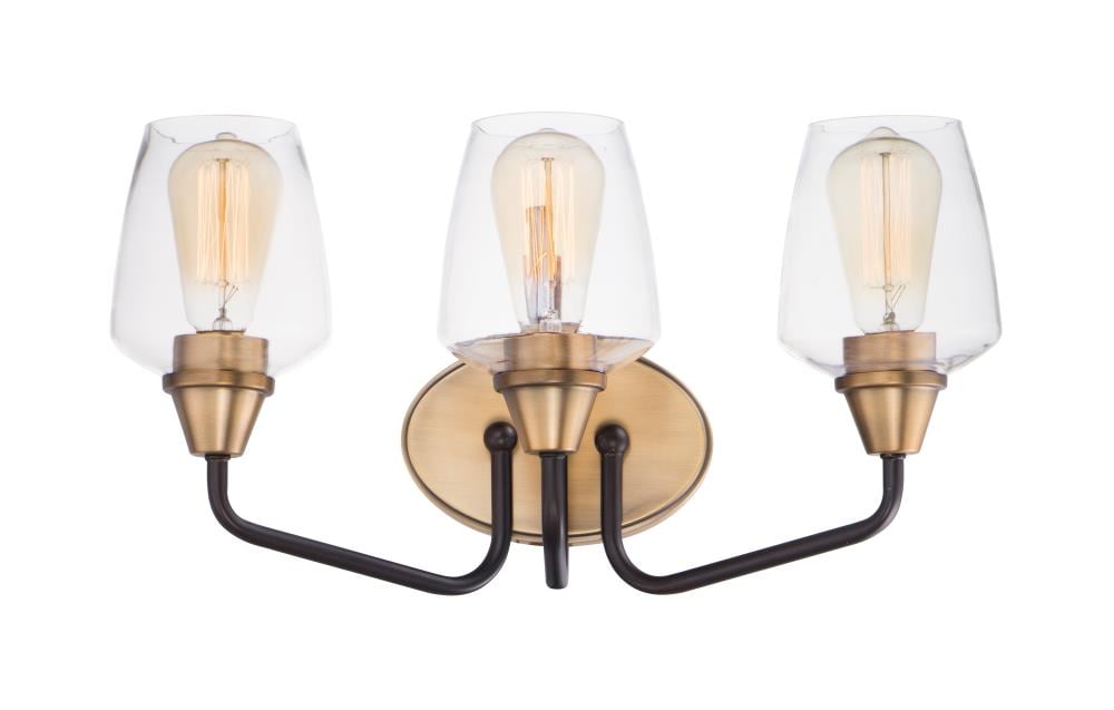 Maxim Lighting 26122CLBZAB Goblet 18-in 3 -Light Multiple finishes Multiple colors Transitional Vanity light