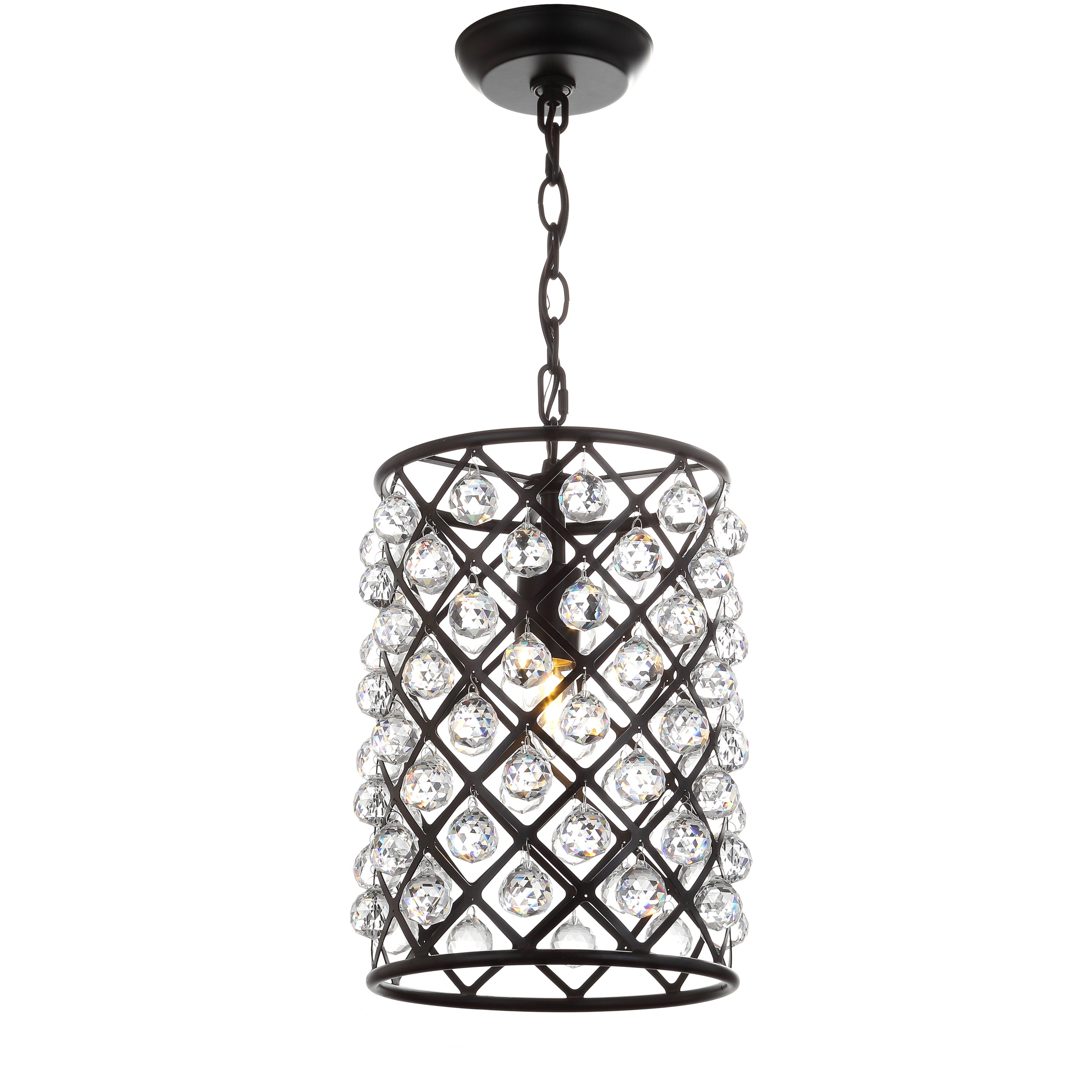 Gabrielle 10" Crystal and Bronze LED Pendant Light