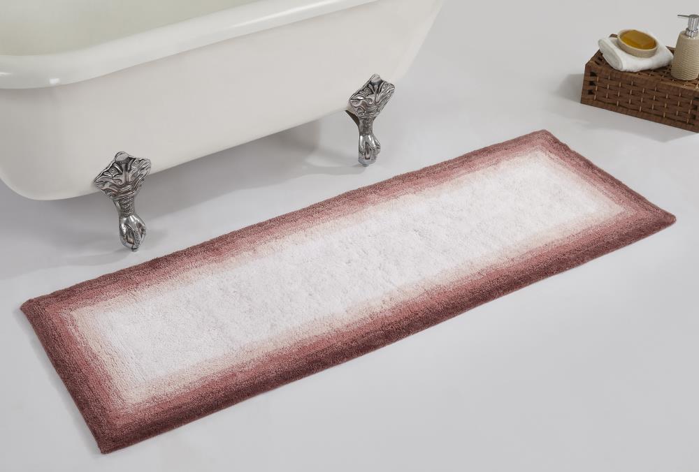 Better Trends Torrent Bath Rug 60-in x 20-in Rose Cotton Bath Rug in ...