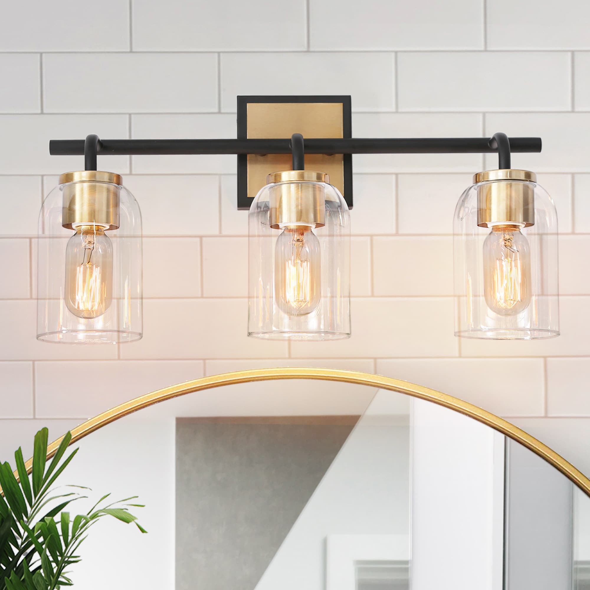 ZEVNI L3EI6ZMBW4574SB7 Aurel 19.5-in 3 -Light Satin Black Modern/contemporary Vanity light