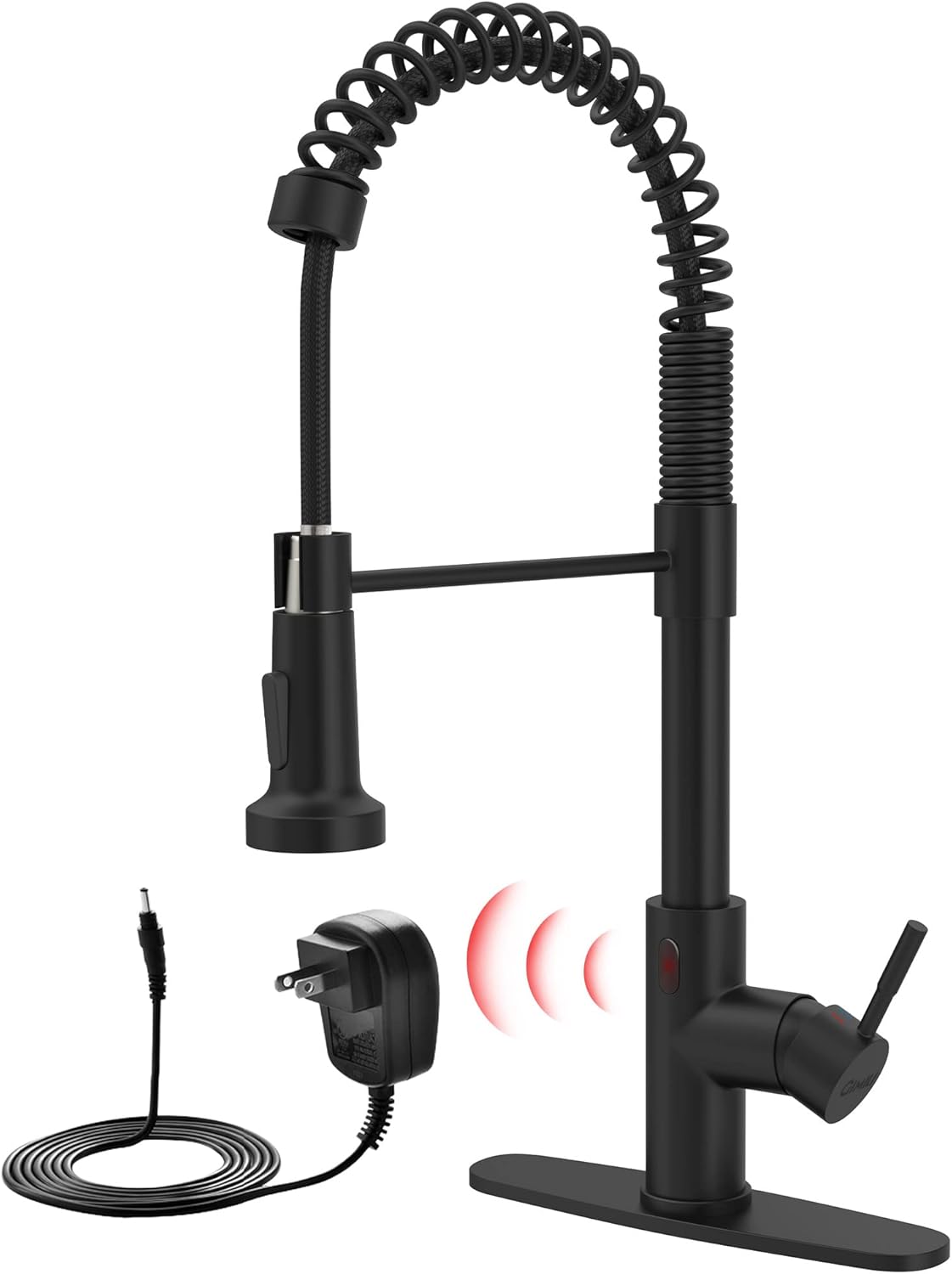 GIMILI Black Touchless Kitchen Faucet with AC Adapter Smart Motion ...