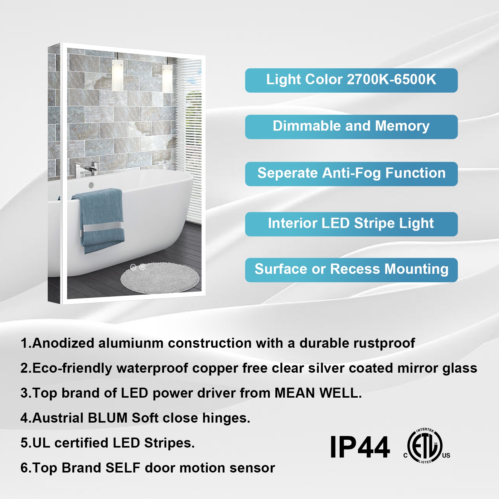 Forclover MEAM-EL2030R Bathroom-Medicine-Cabinets - View #10
