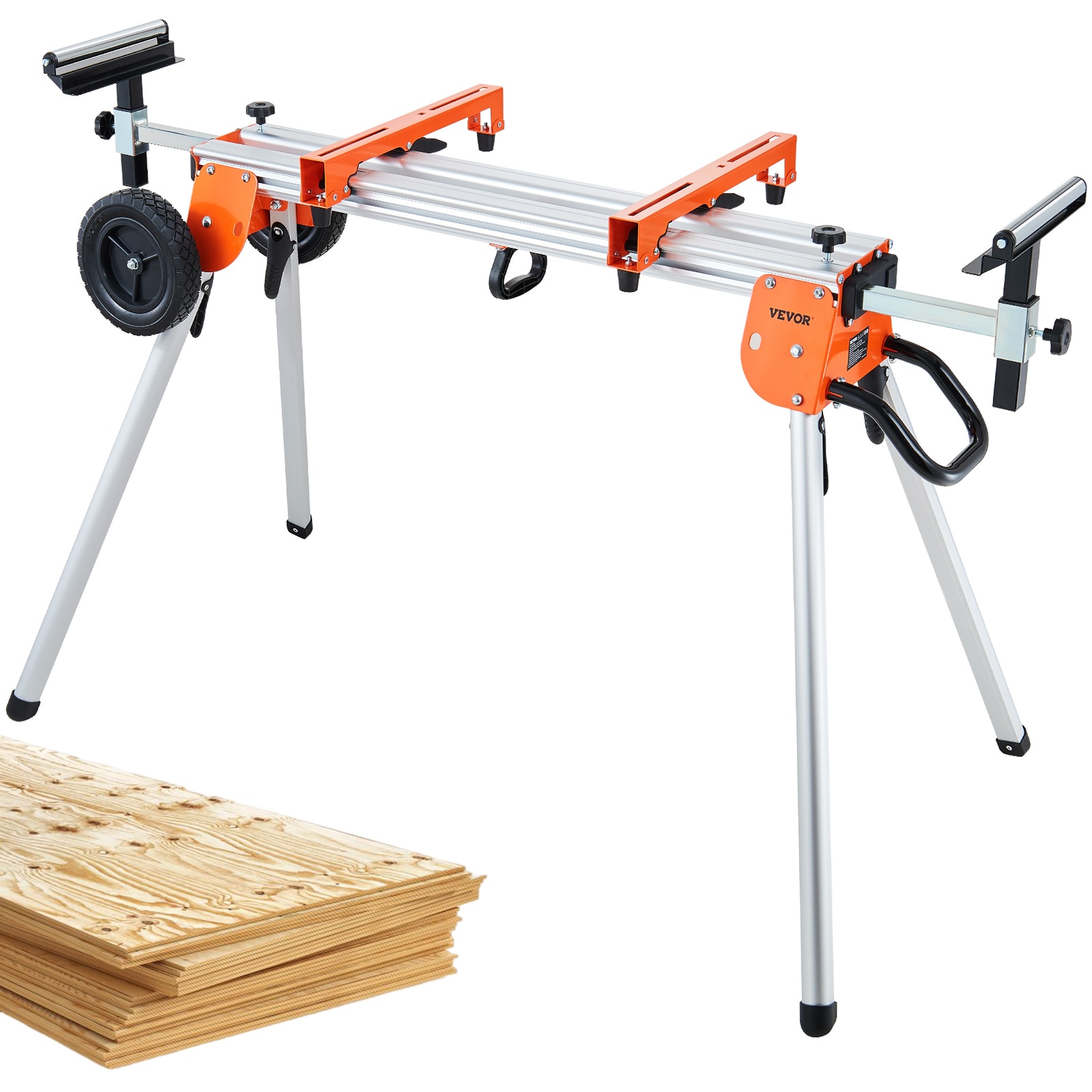 VEVOR 100-IN Compact Miter Saw Stand Steel Adjustable Rolling Miter Saw Stand RZXXQ100500LBUTQPV0 Sansujyuku sansujyuku.com