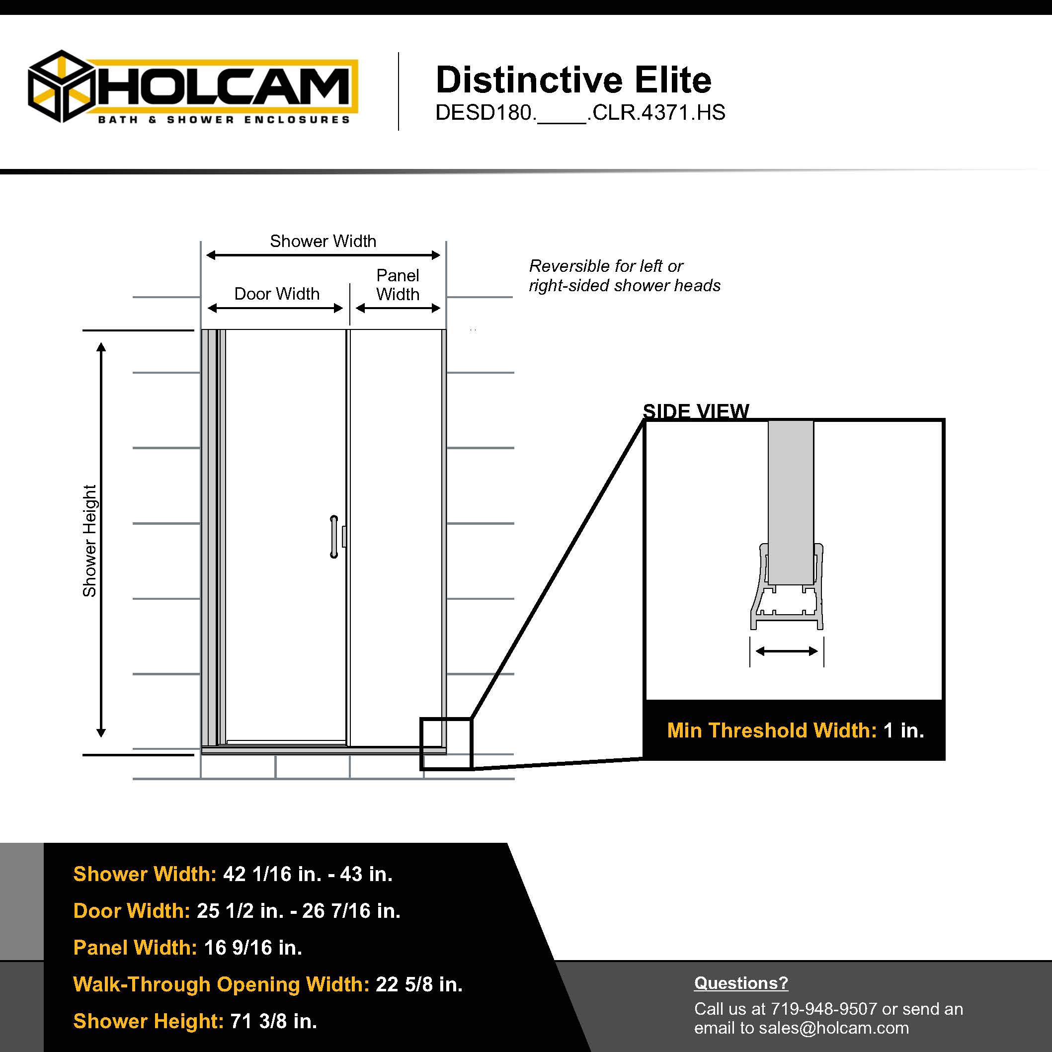 Holcam DESD180BNKCLR4371HS Shower-Doors - View #8