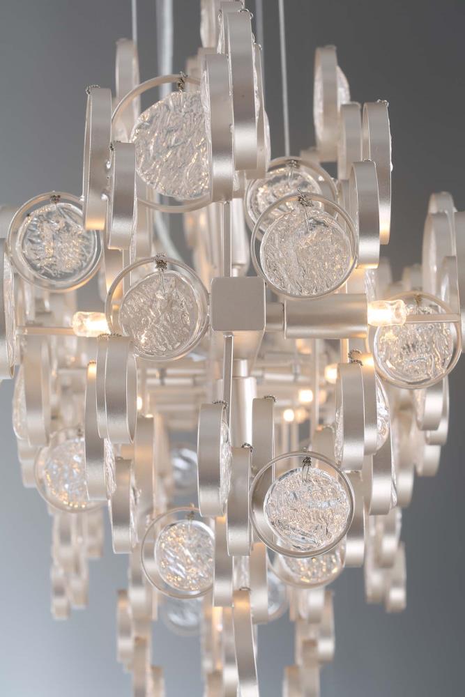 Trento 15-Light Champagne Silver and Clear Glass Chandelier